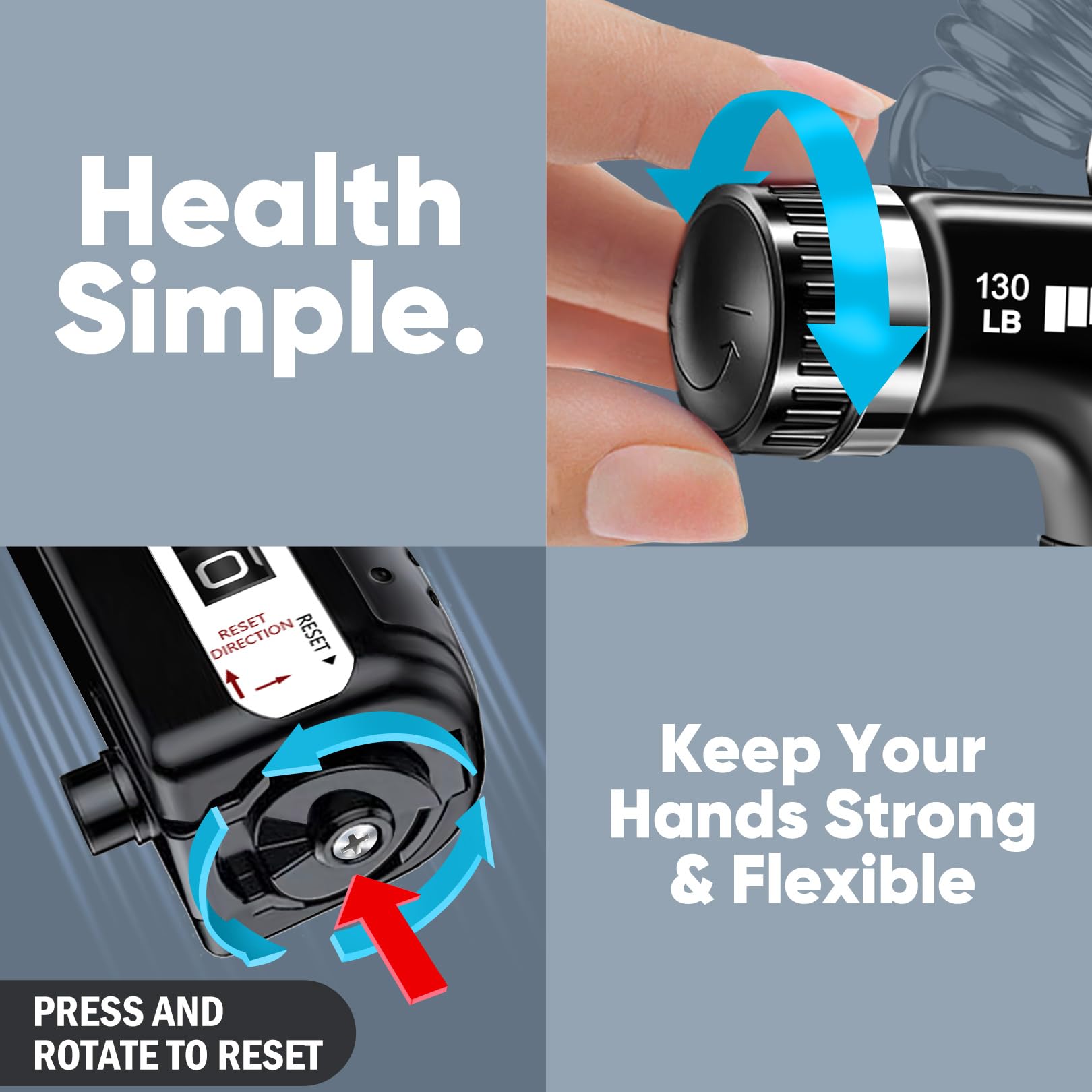 HiKeep Grip Strength Trainer Kit (2 Pack), Forearm Strengthener, Hand Grip Gripper Strengthener, Fitness Exercise Workout Equipment, Hand Strengthening Devices, Forearm Exerciser, Finger Strengthener