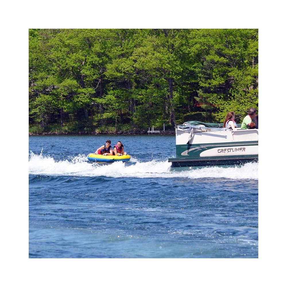 RAVE Sports Getaway Boat Towable Tube for 1-2 Riders, Heavy-Duty Durable Construction for Pulling Behind Boat, Skim-Fast Bottom Coating for Extra Glide