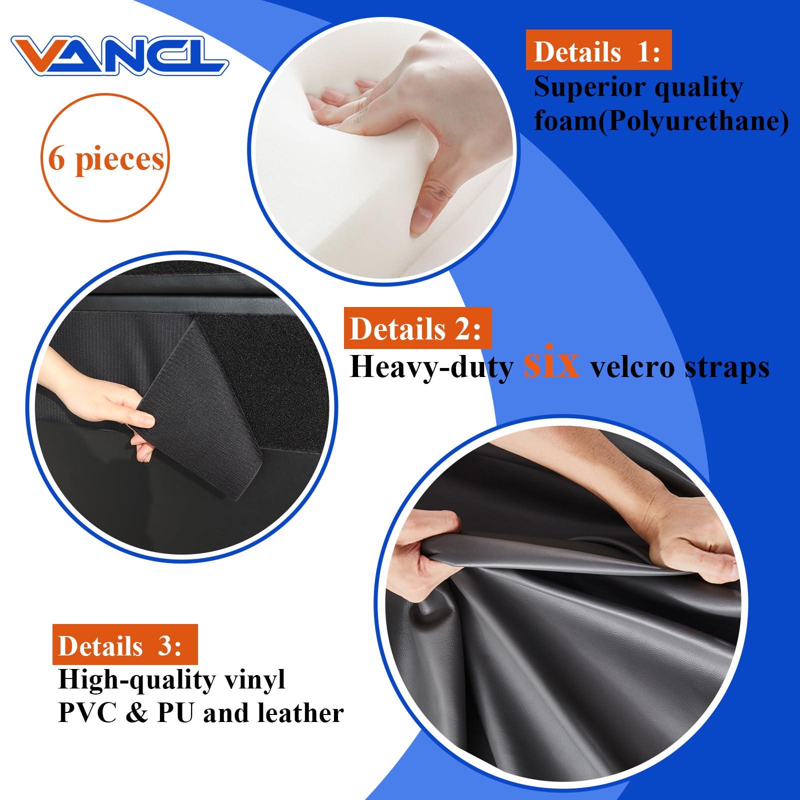 VANCL Gym Pads 72'' Gym Wall Padding Removable 6 Feet Gym Wall Padding Baseball 4" Thick Wall Mats for Padding 72'' Wall Pads Gym Mat Padded Wall 72''x20''x4'' [6 Pack]