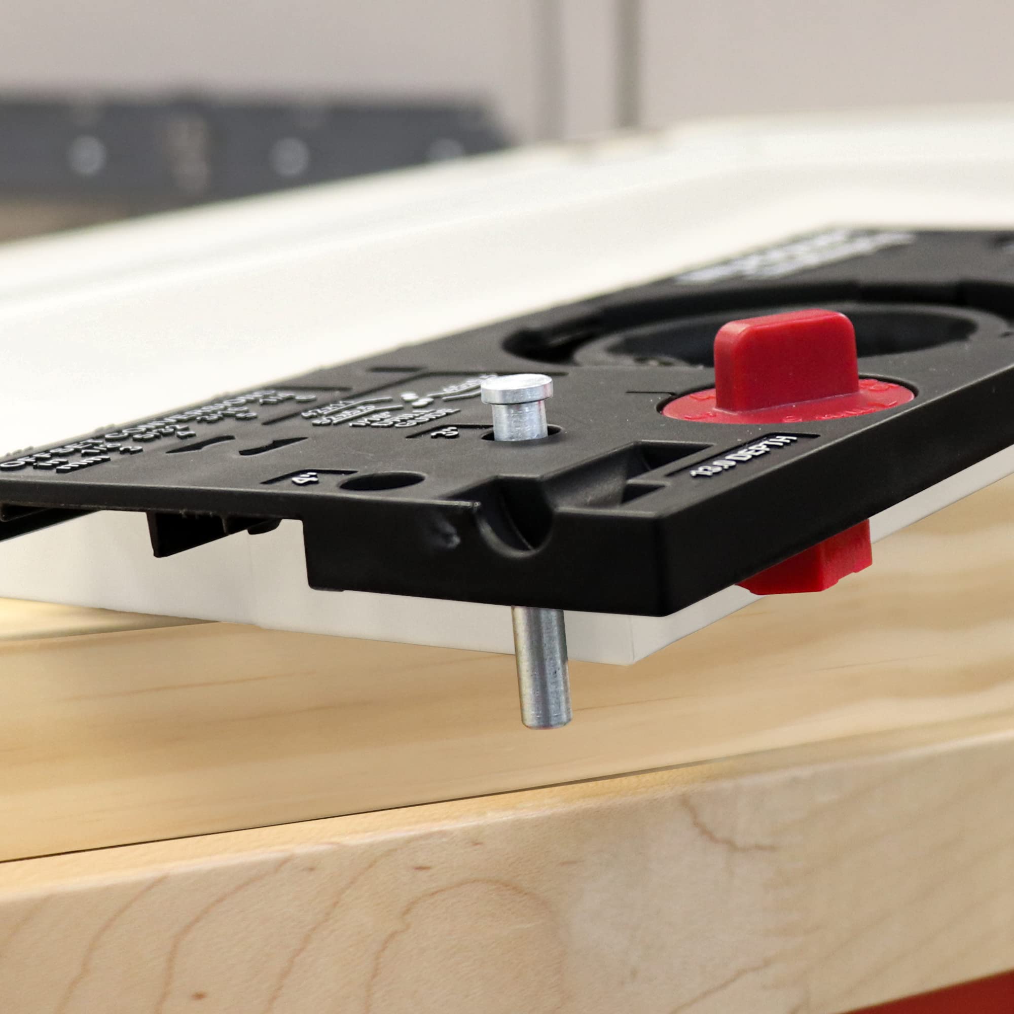 Milescraft 1342 Euro Hinge Jig – Concealed Hinge Jig, Drilling Guide, Drill Guide Jig for Framed and Frameless Cabinets. Metal Drill Guide Produces Perfect Hinge Holes. 35 mm Forstner Bit Included