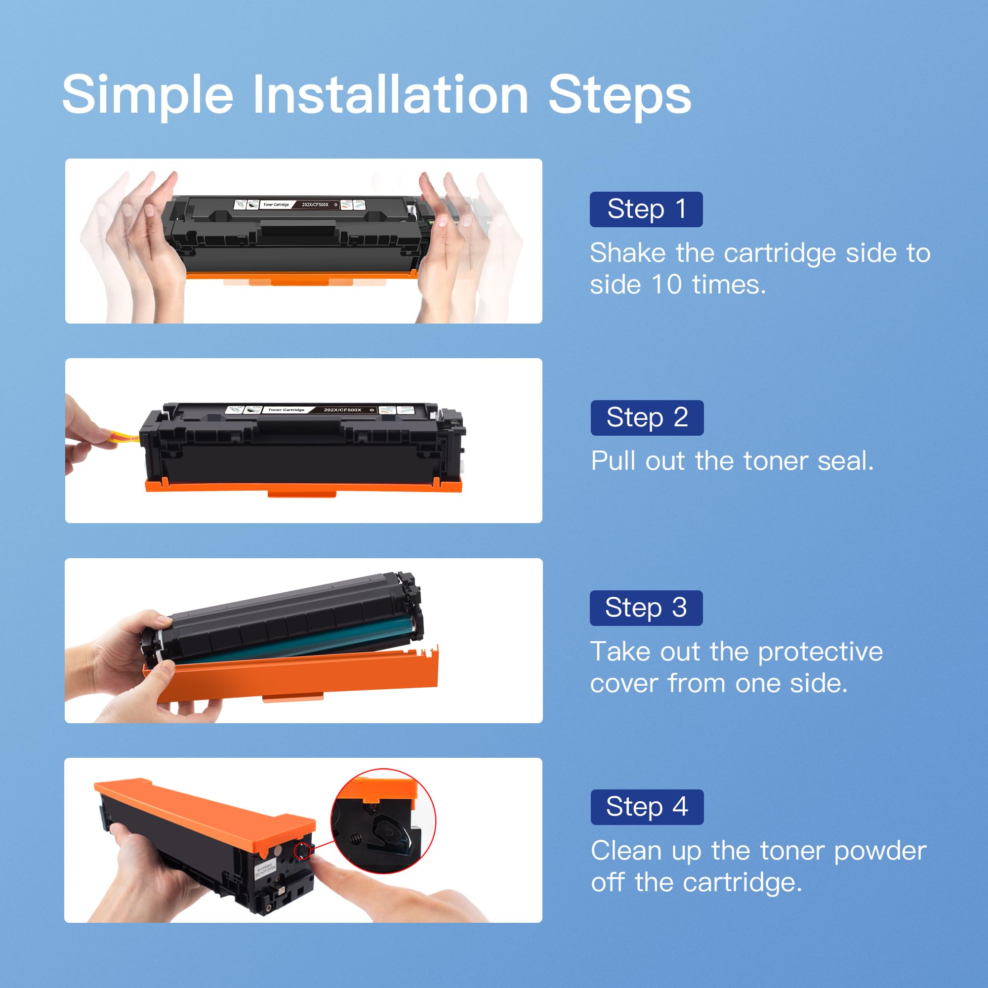 GPC Image Compatible Toner Cartridge Replacement for HP 410A 410 A CF410A Toner Cartridge Compatible with Laserjet Pro MFP M477fdw M477fdn M477fnw M452dn M452nw M452dw Toner Printer (2 Pack, Black)