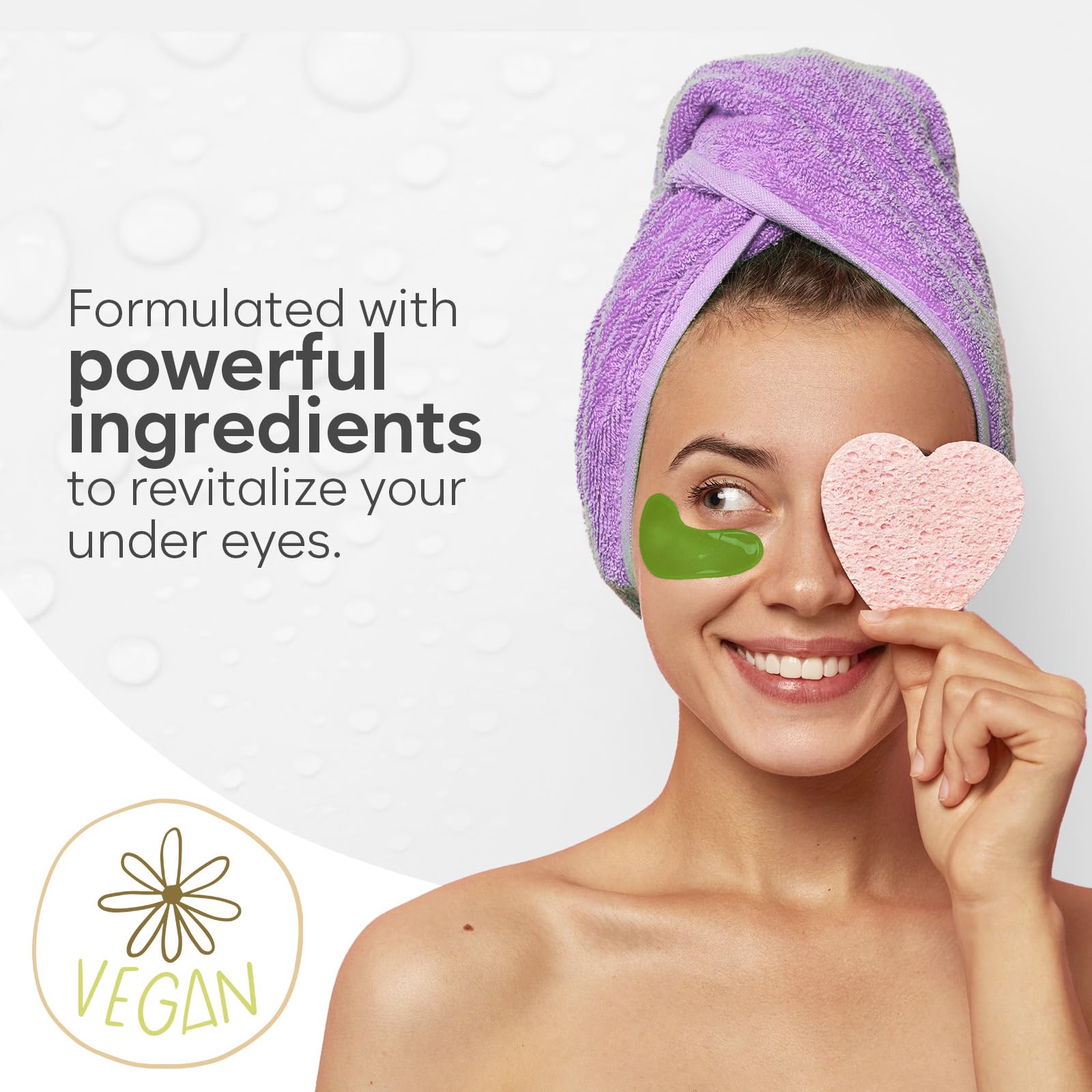 BLOOMORA Green Tea Under Eye Patches (20 Pairs) - Dark Circles & Puffiness Care - Hydrating Green Tea Eye Mask