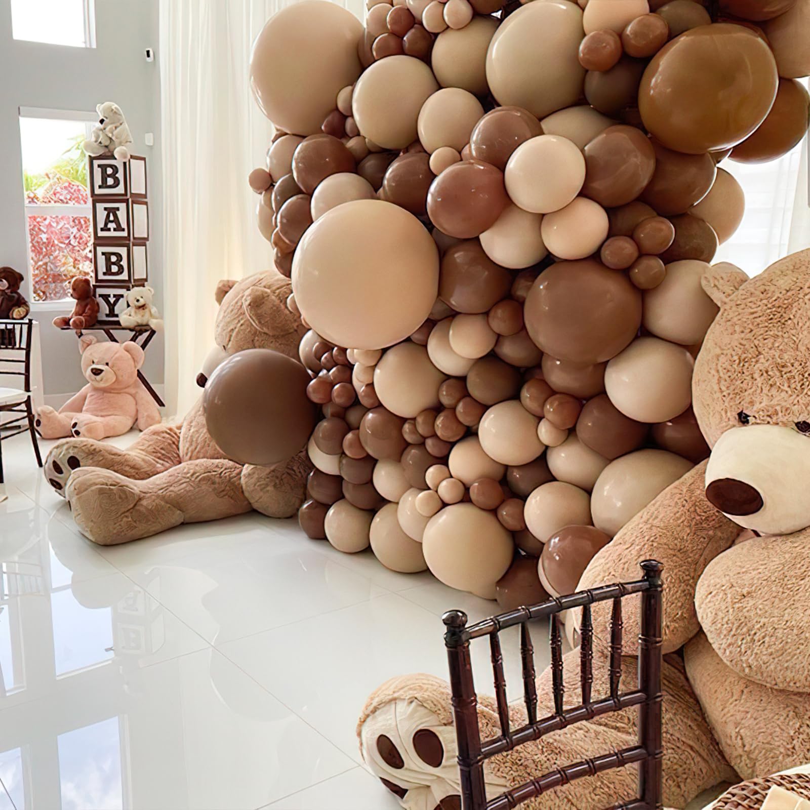 PartyWoo Brown Balloons 100 pcs Different Sizes of 18 12 10 5 Inch Boho Neutral Coffee Dark Brown Balloon Arch Kit Garland for Wedding Baby Shower Gender Reveal Birthday Party Decorations Brown-F09