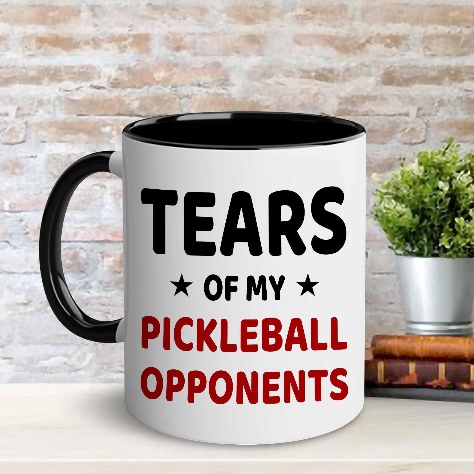 BSQUIELE Tears of My Pickleball Opponents Coffee Mug, Sports Player Gifts, Gift for Men, Boy - Funny Gift for Him, Dad, Husband, Friend on Birthday Christmas, Pickleball Player Gift, 11 oz Ceramic Cup