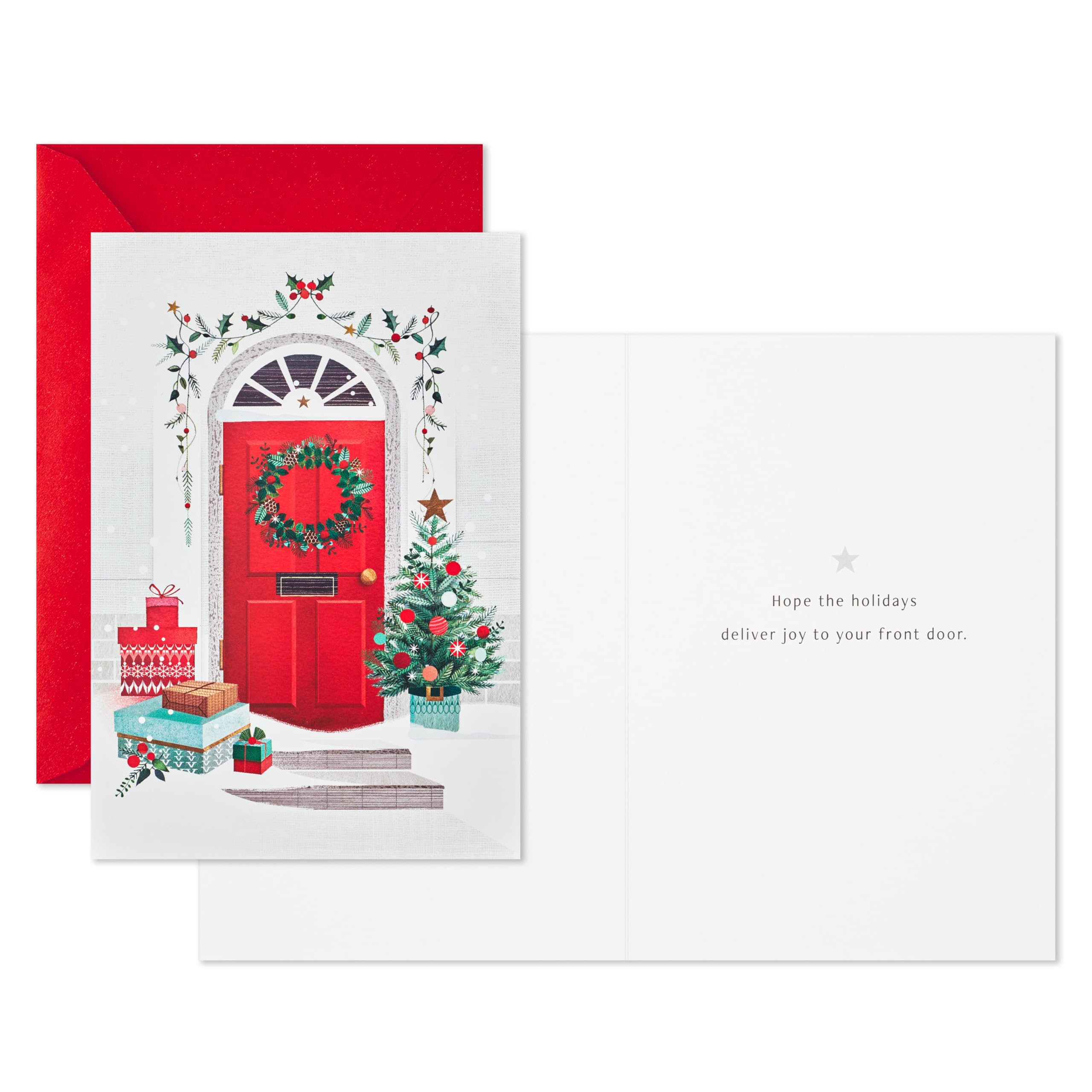 Hallmark Boxed Christmas Cards, Delivering Joy (40 Cards and 40 Envelopes) Red Front Door