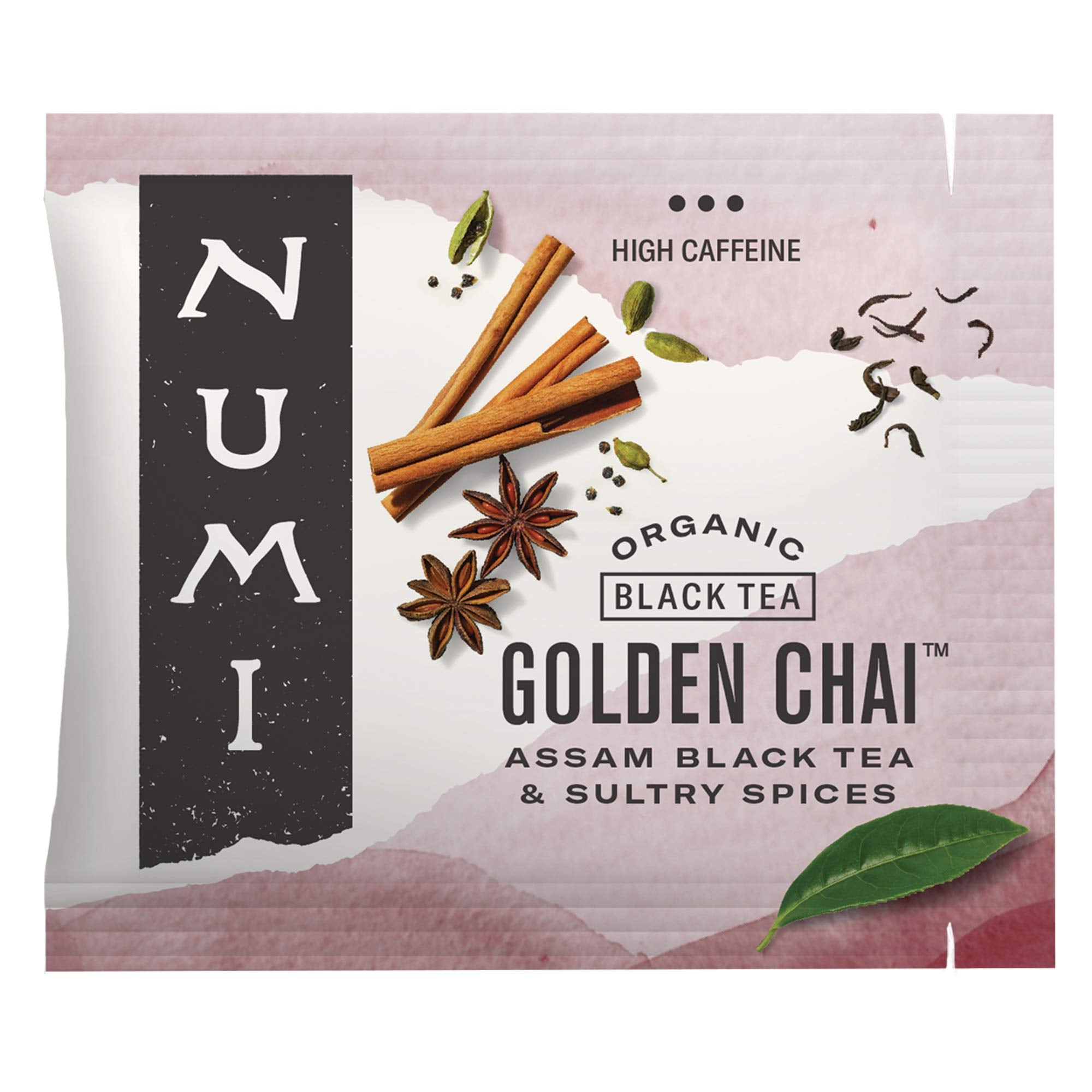 Numi Organic Golden Chai Tea, 100 Tea Bags, Assam Black Tea, Cardamom, Ginger & Anise, Traditional Masala Chai, Caffeinated