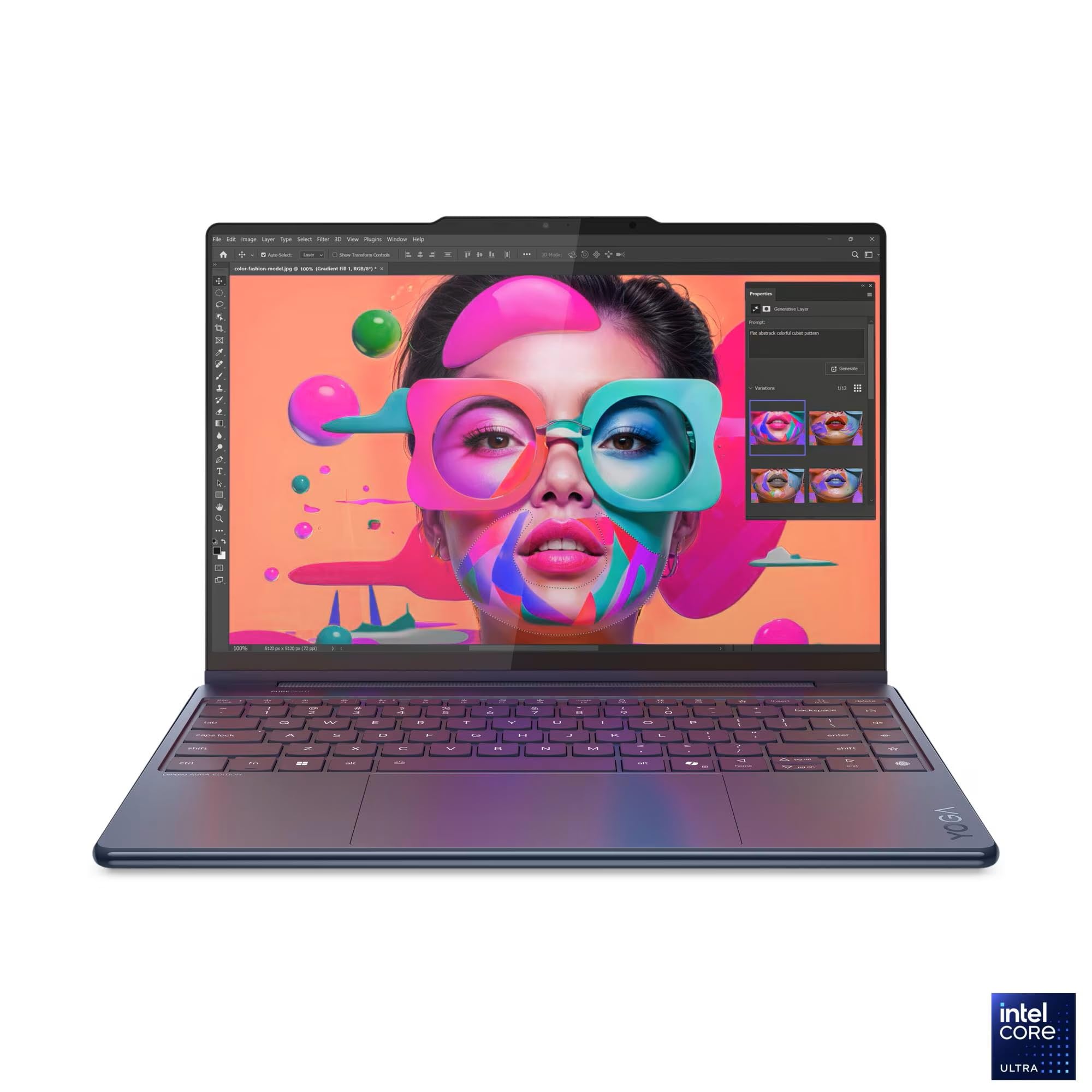 Lenovo Yoga 9i 2-in-1 Aura Edition Laptop with Intel Core Ultra 7 258V Processor,14” 2.8K 1,100 nits(HDR) OLED, Touchscreen Display, 32GB LPDDR5X-8533MT/s Memory, 1TB SSD, Wi-Fi 7, Pen, and Win 11 Pro