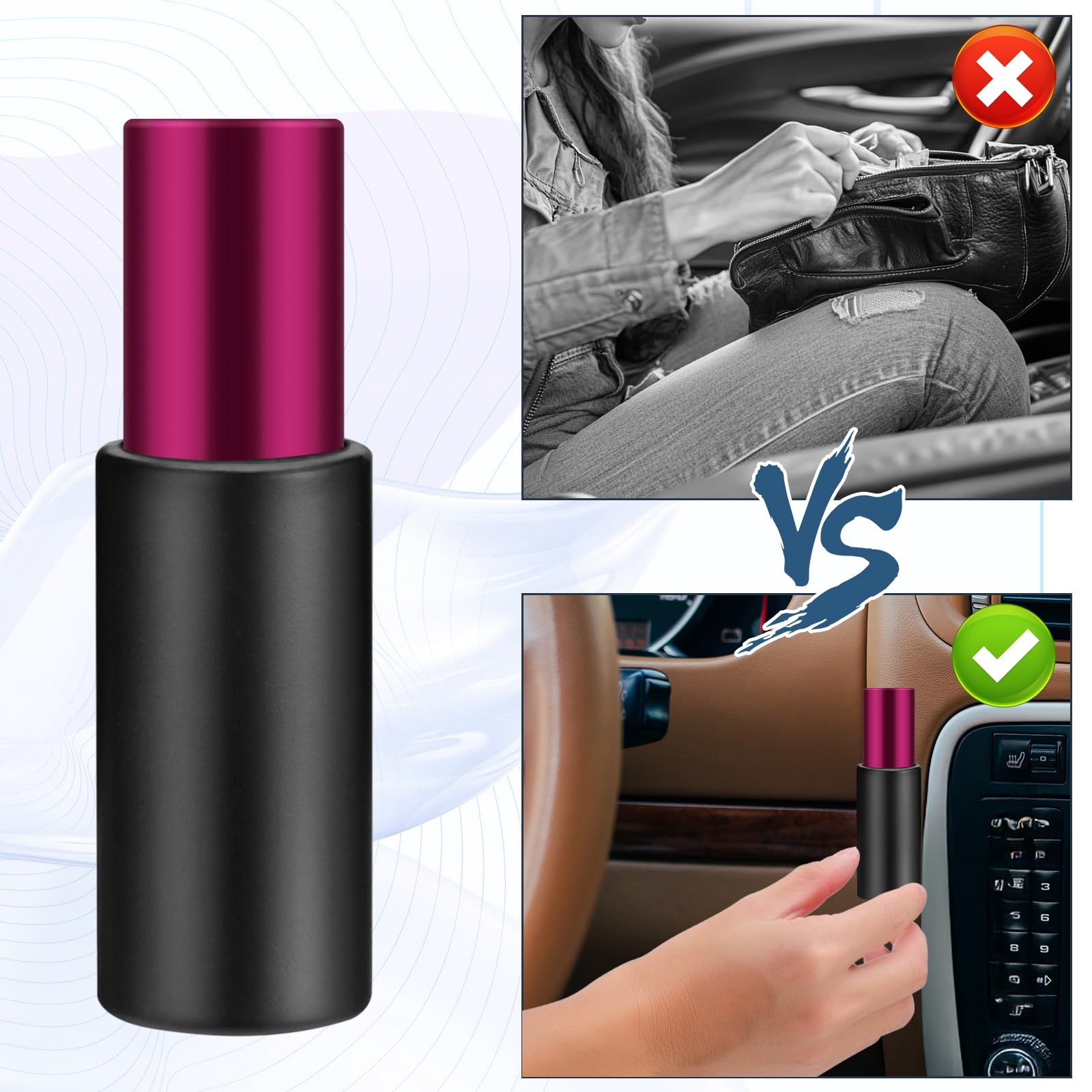 BSRESIN Car Lip Balm Holder, 2 Pcs Silicone Holder for Chapstick No Melt, Mess Free in the Heat, Car Lipsticks Holder for Women Car Accessories Interior