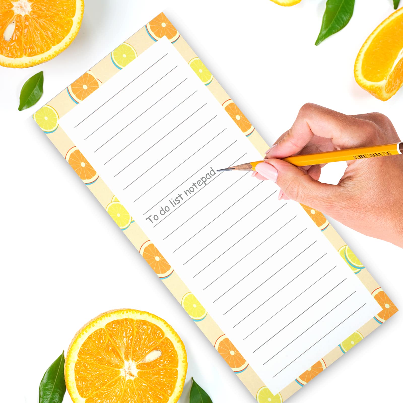 4 Pack Magnetic Notepads for Refrigerator, Grocery List Magnet Pad for Fridge, Fruit Design Magnetic Grocery List Pad for Fridge, Full Magnet Back Shopping Lists, 50 Sheets Per Note Pads