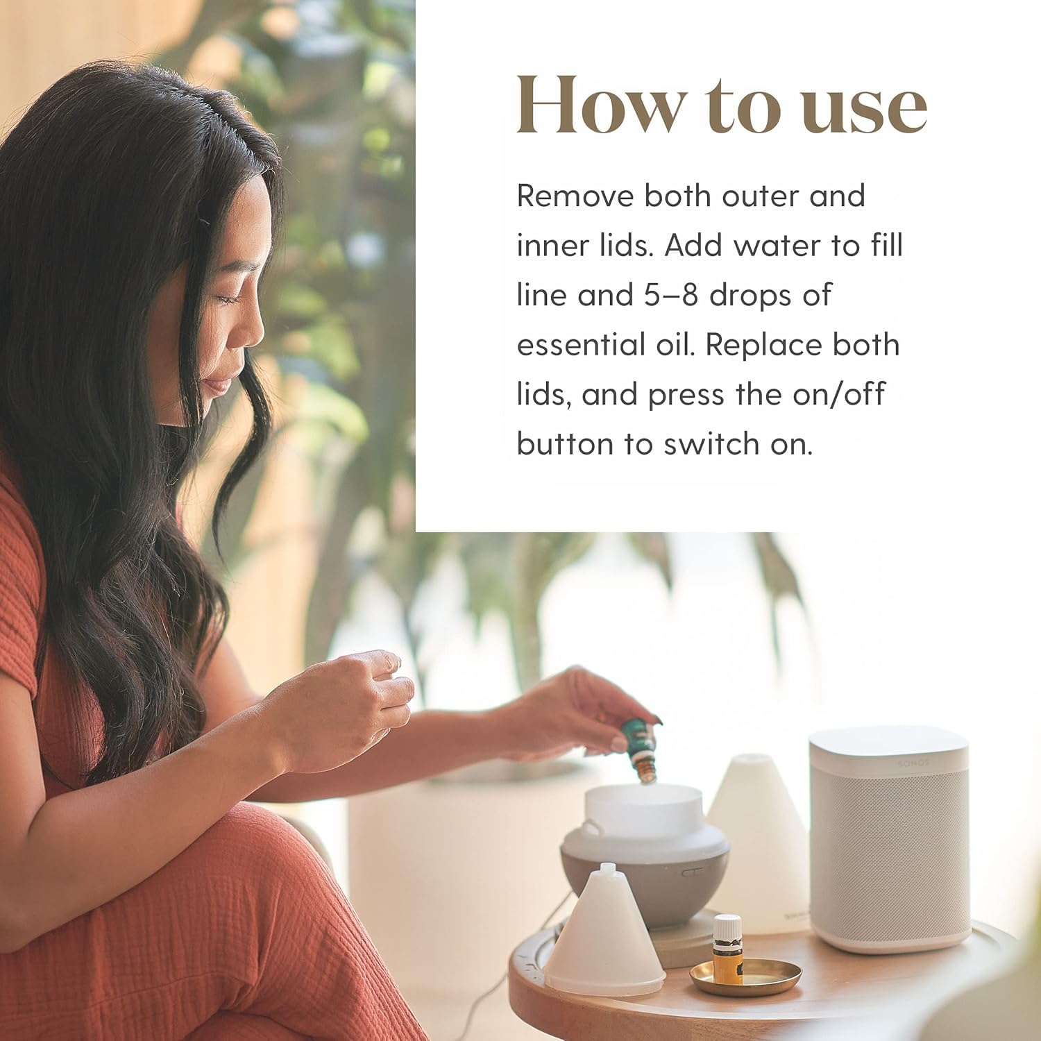 Young Living Dewdrop Diffuser | Ultrasonic Humidifier, Atomizer, and Essential Oil Vaporizer | 10-Hour Runtime | Adjustable High or Low Settings | Ideal for Home, Office, or Spa Ambiance