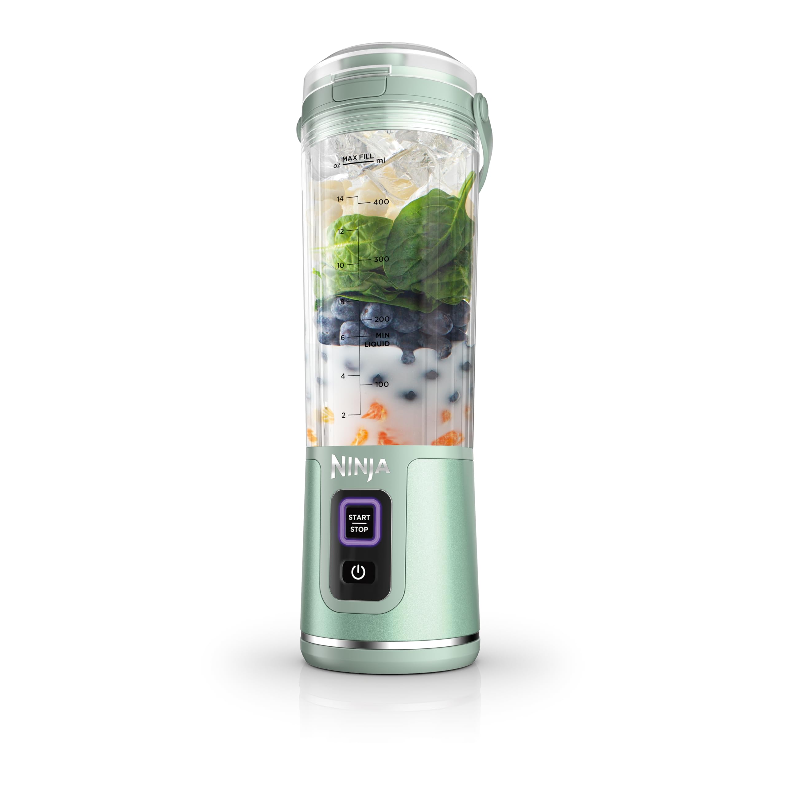 Ninja Blast Portable Blender, Cordless, 18oz. Vessel, Personal Blender For-Shakes and Smoothies, BPA Free, Leakproof-Lid and Sip Spout, USB-C Rechargeable, Dishwasher Safe Parts, Tinted Mint, BC151MT