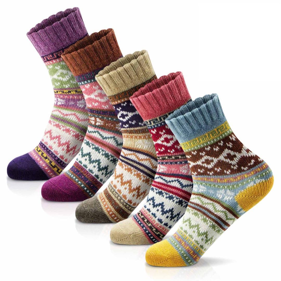 MORECOO Women Socks Winter - Christmas Gifts for Women - Thick Wool Soft Warm Fuzzy Cozy Crew Socks for Women