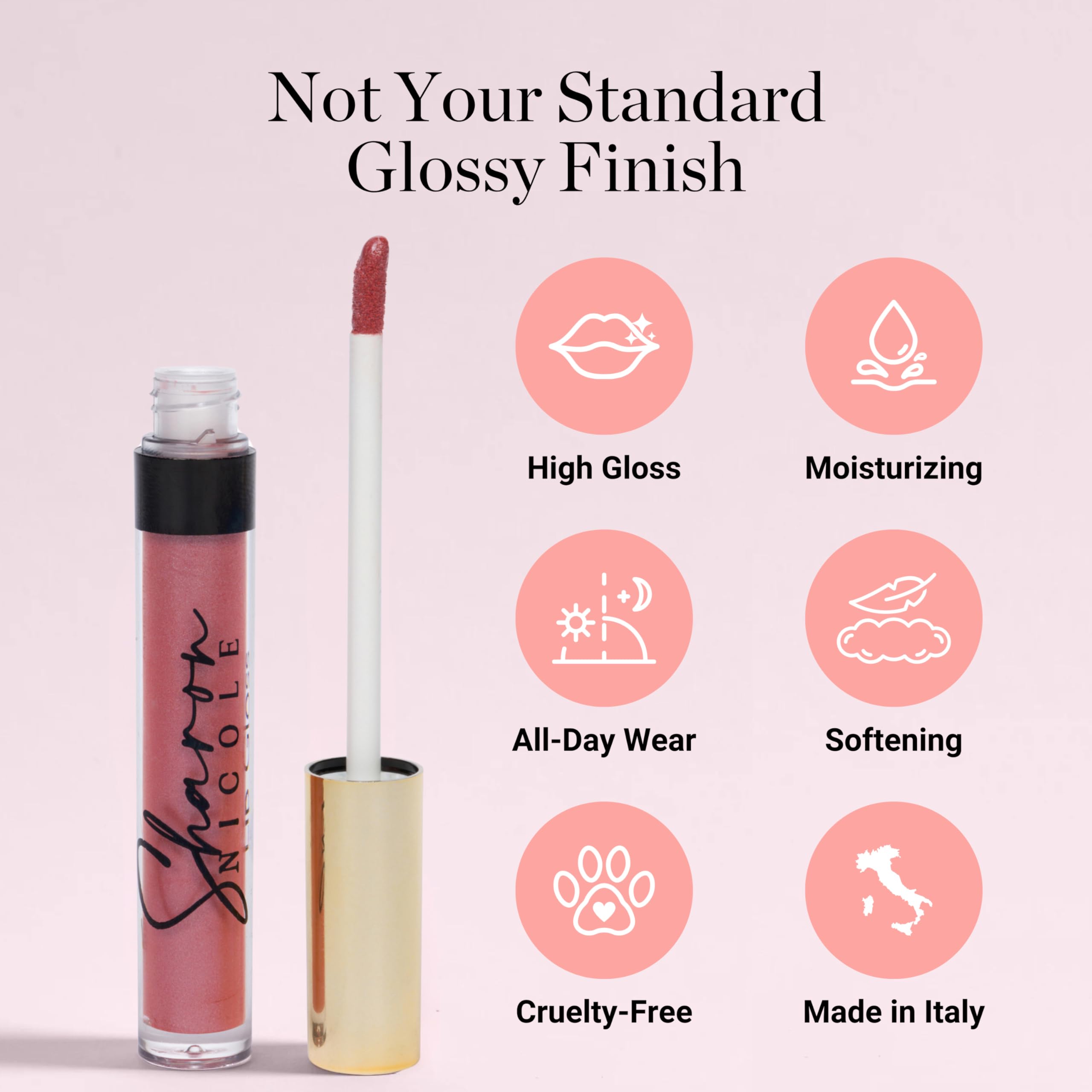 Sharon Nicole Red High Gloss, Long Lasting, Moisturizing Lip Gloss | Provides All Day Comfort & Wear | Cruelty Free | Beauty Made in Italy Shade Hot Sex