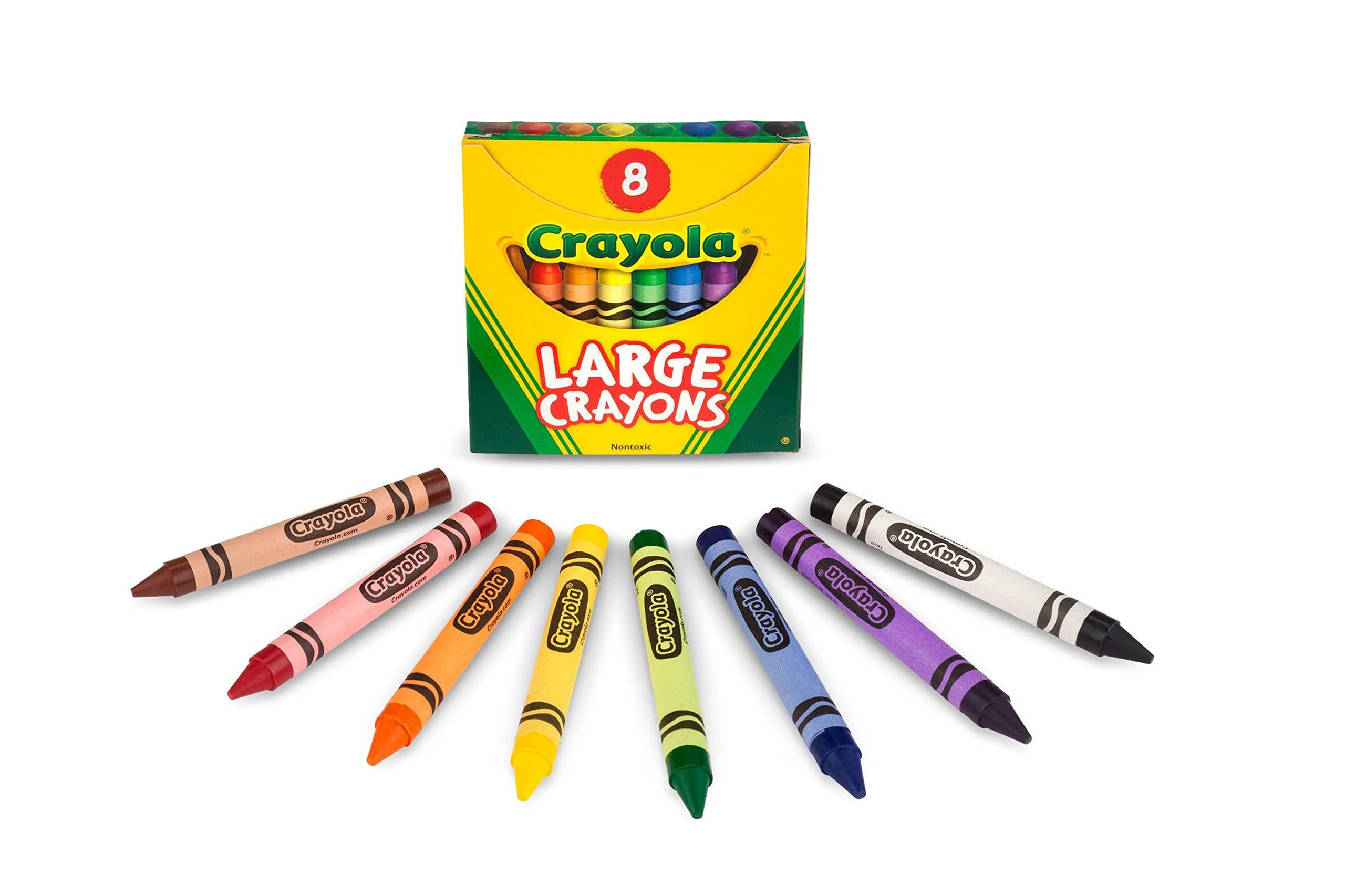 Crayola Large Crayons - Assorted (8 Count), Giant Crayons for Kids & Toddlers, Ages 2+