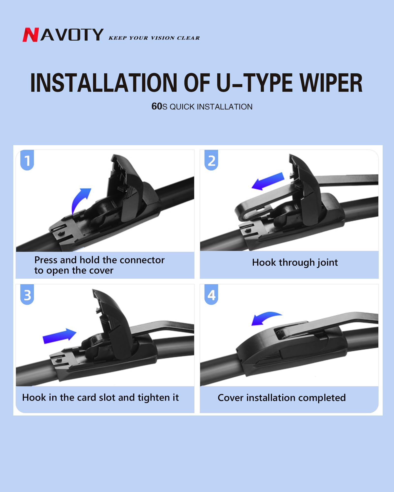 3 Wipers Factory Replacement for Honda Odyssey 2005-2020 Original Equipment Windshield Wiper Blades Set 26"+22"+16" (Set of 3) U/J HOOK