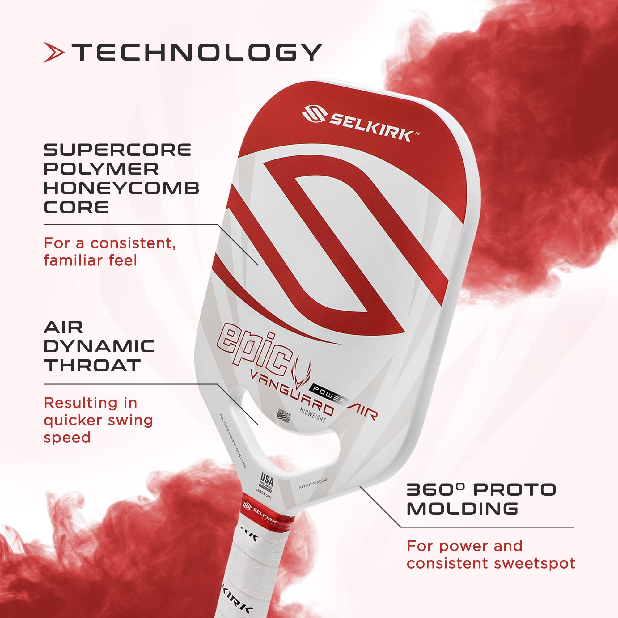 2024 Selkirk Vanguard Carbon Fiber Pickleball Paddle with Flexfoam & 360 Proto Molding for Power and Control