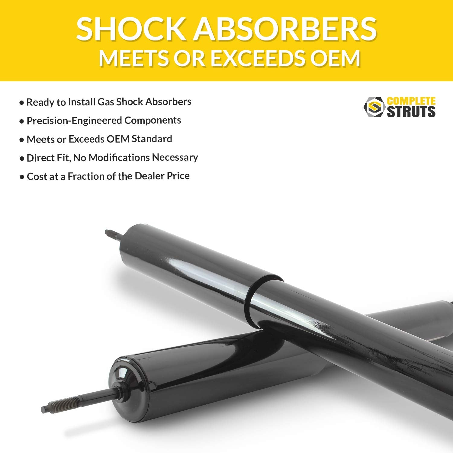 COMPLETESTRUTS - Front Complete Strut Assemblies with Coil Springs and Rear Shock Absorbers Replacement for 2006-2011 Honda Civic Coupe - Set of 4