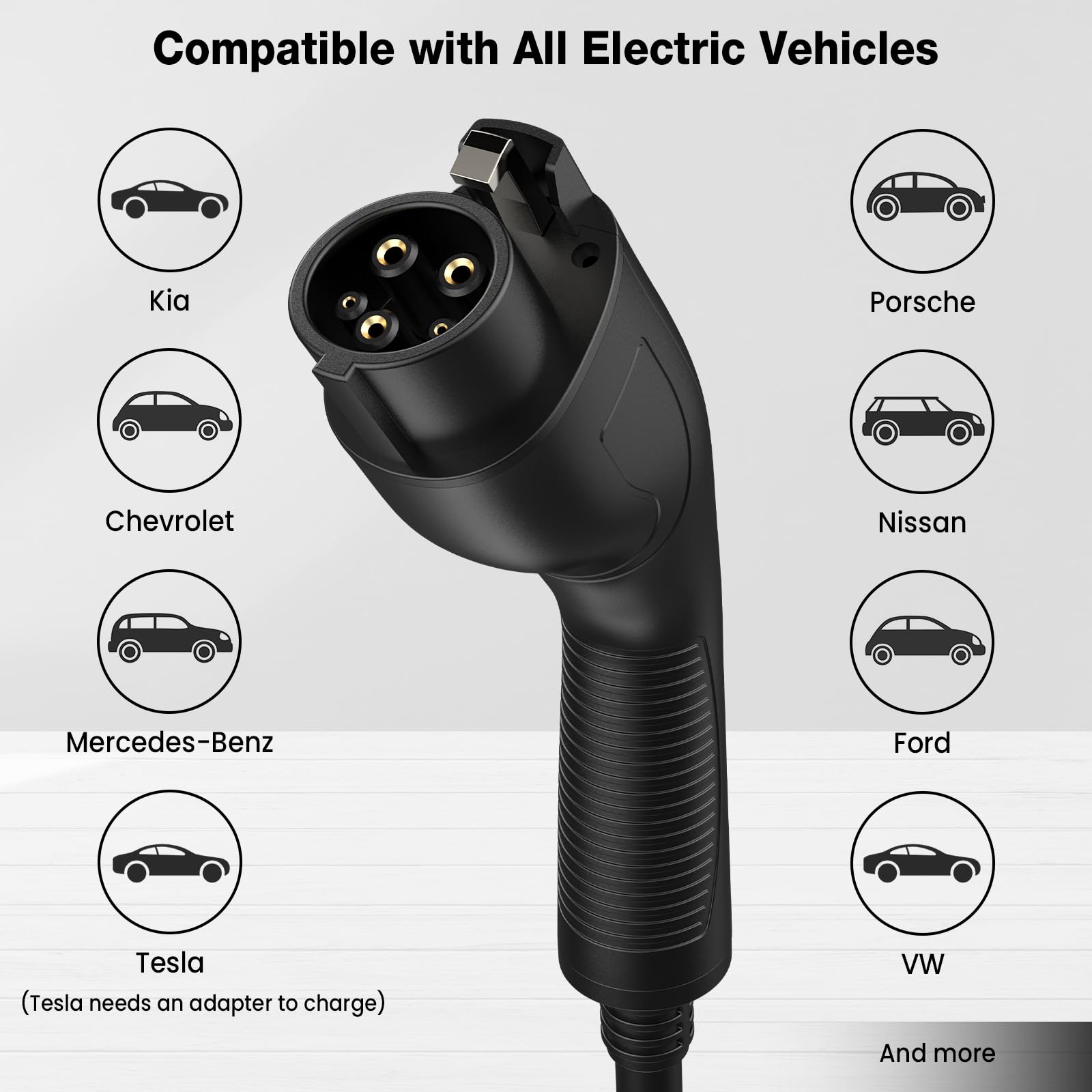 AVAPOW Level 2 EV Charger, Up to 48amp with App Control, 25ft Wall Electric Vehicle Charging, Set Current, Delay Charging, RFID Unlocking, NEMA 14-50 Plug, Electric Car Charger Fit for J1772 EVs