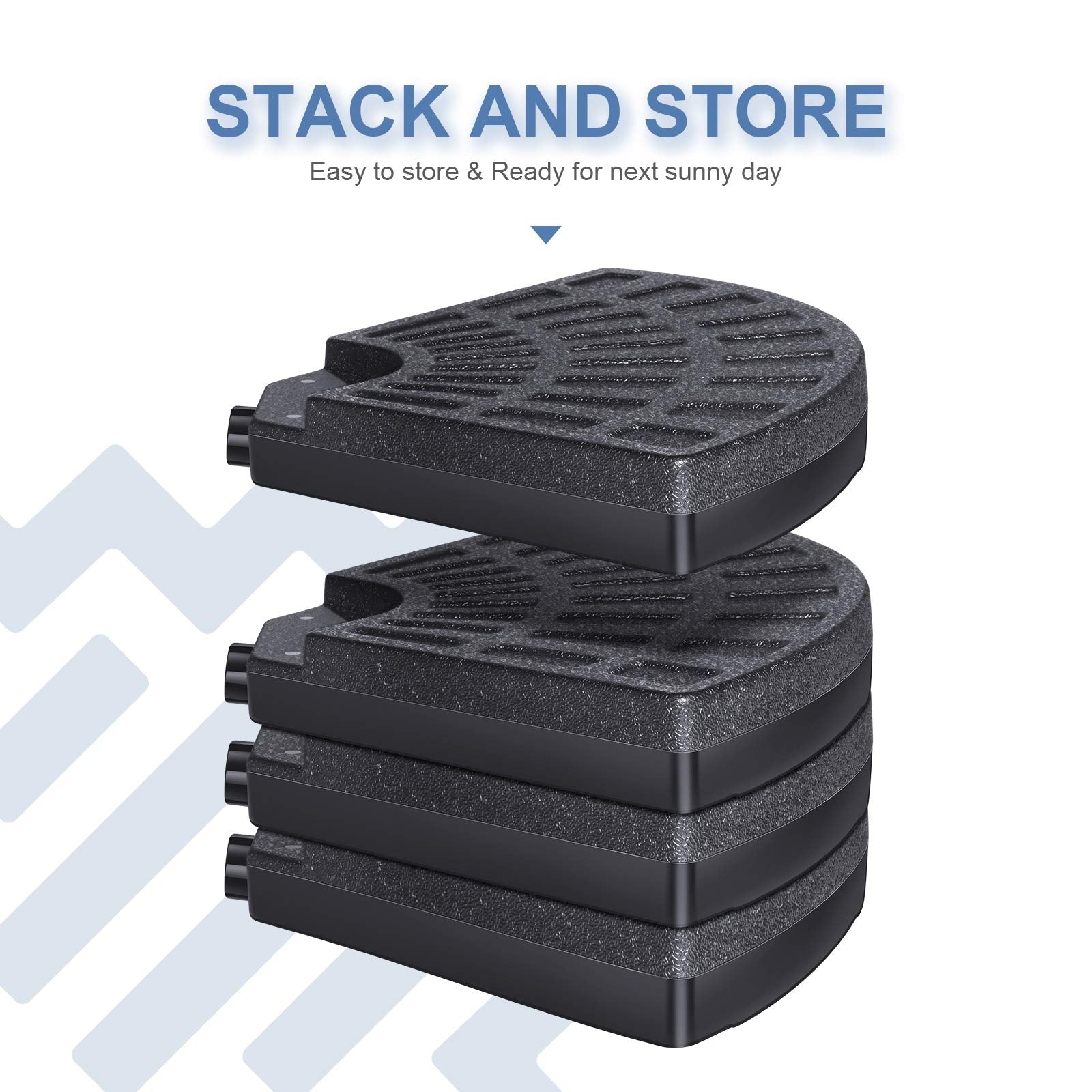 Funsite 4Pcs Offset Umbrella Base, Heavy-duty Cantilever Umbrella Base Weights, Water or Sand Filled Circular Umbrella Weight for Offset Umbrella Stand, 150-194lbs