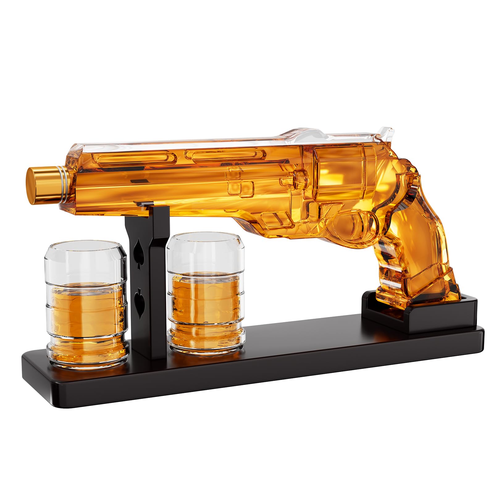 Gun Whiskey Decanter Sets for Men, Kollea Liquor Decanter Set with Glass, Unique Christmas Birthday Gift Idea for Men Dad, Cool Anniversary Stuff Gift for Him Husband, Dispenser for Bar Drinking Party