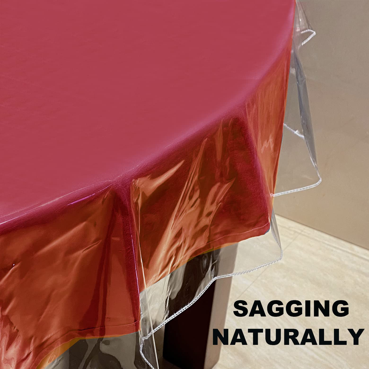 FeelingWarm Clear Table Protector - Oval Clear Vinyl Tablecloth Cover Transparent Plastic Kitchen Waterproof Protector 60x 90 Inch, Oval