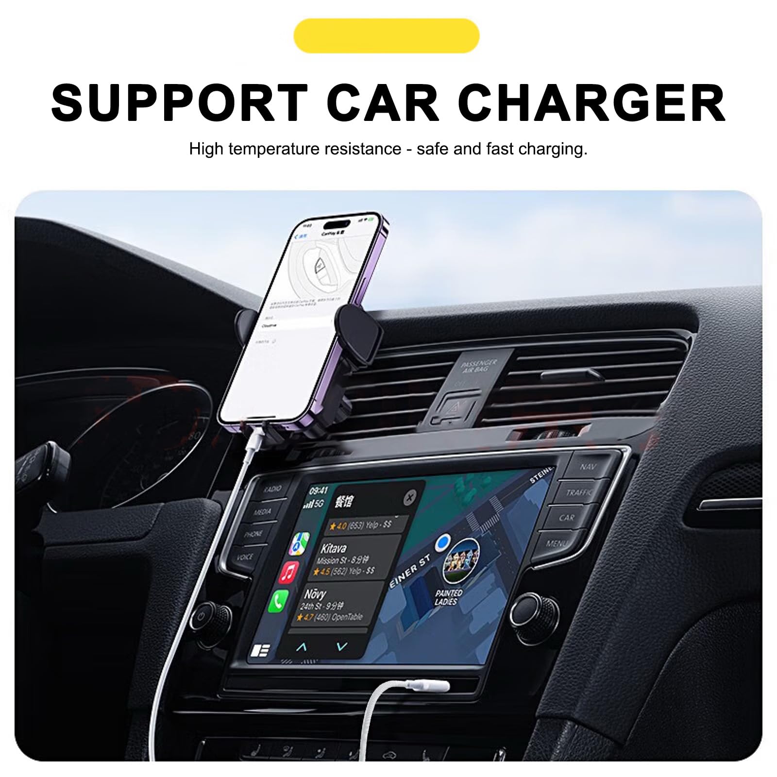 Compatible Car Carplay Cable for Apple 60W USB-C Woven Charger Charging Cord for iPhone 16 15 iPhone 15 Pro Max 15 Plus,AirPods 4, AirPods Pro 2nd,iPad 10th iPad Pro iPad Air USB A to USB C Cable Wire