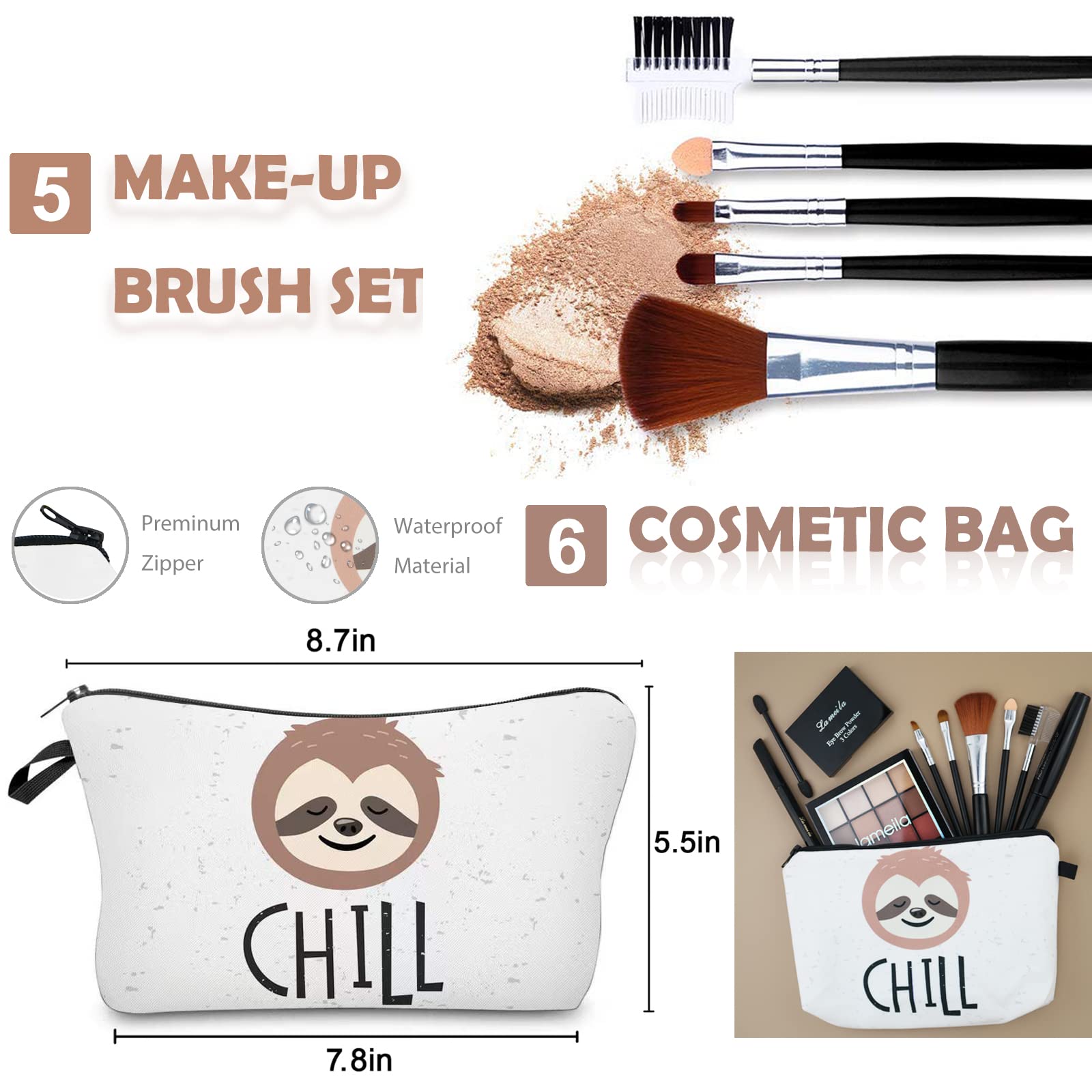 All in One Makeup Kit for Women Full Kit, Basic Cosmetics Kit for Beginner & Professionals, Eye Makeup Set Tween Girl, Make Up Kits for Teenagers, Makeup Gift Set for Girls, Women & Teens(16-Sloth)