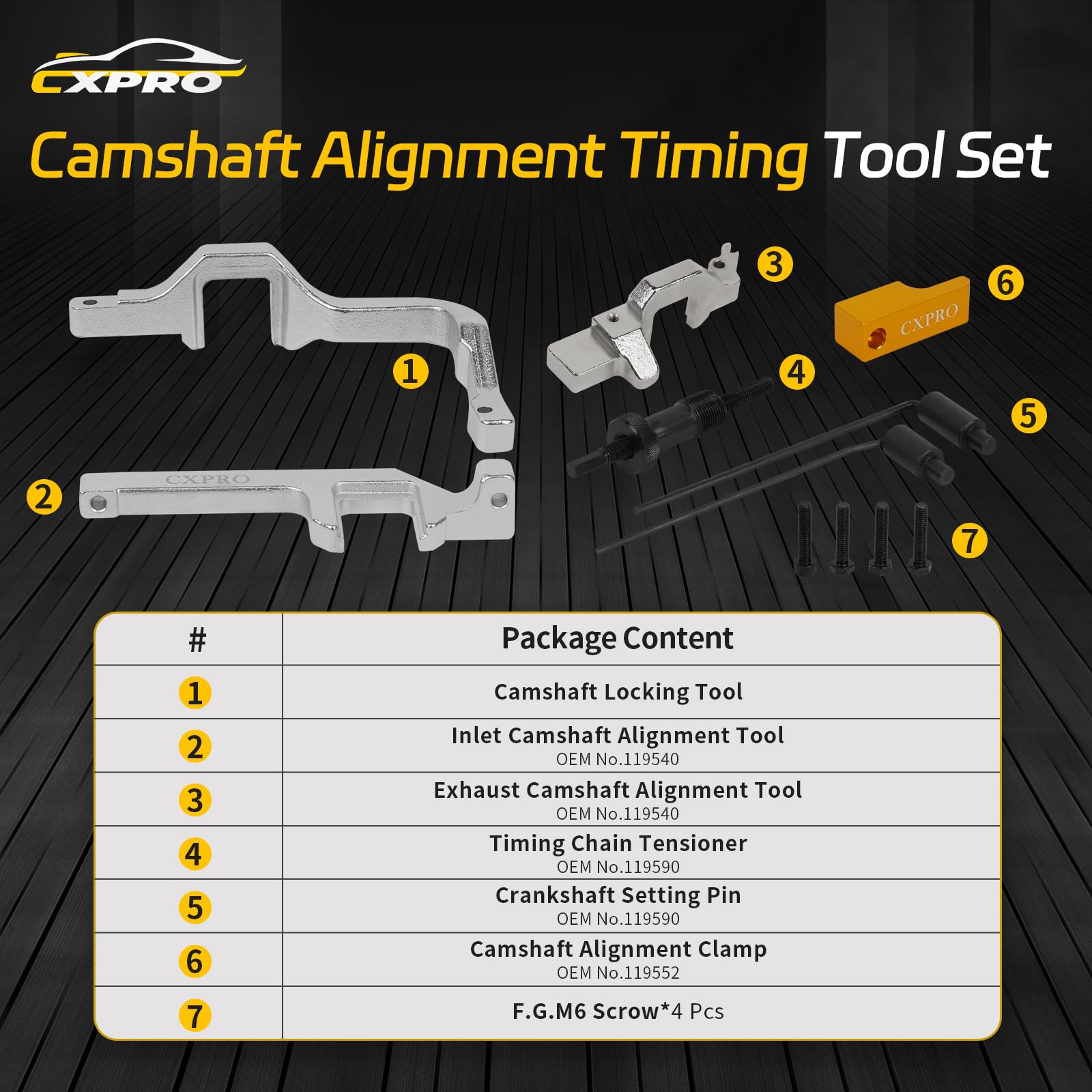 CXPRO BMW Mini Cooper Camshaft Locking Tool, Engine Camshaft Timing Tool Kit, Alignment Timing Tool for BMW Mini Cooper R55/R56/R67/R59/R60/R61/R87 N12 N14 1.4 1.6 Engine