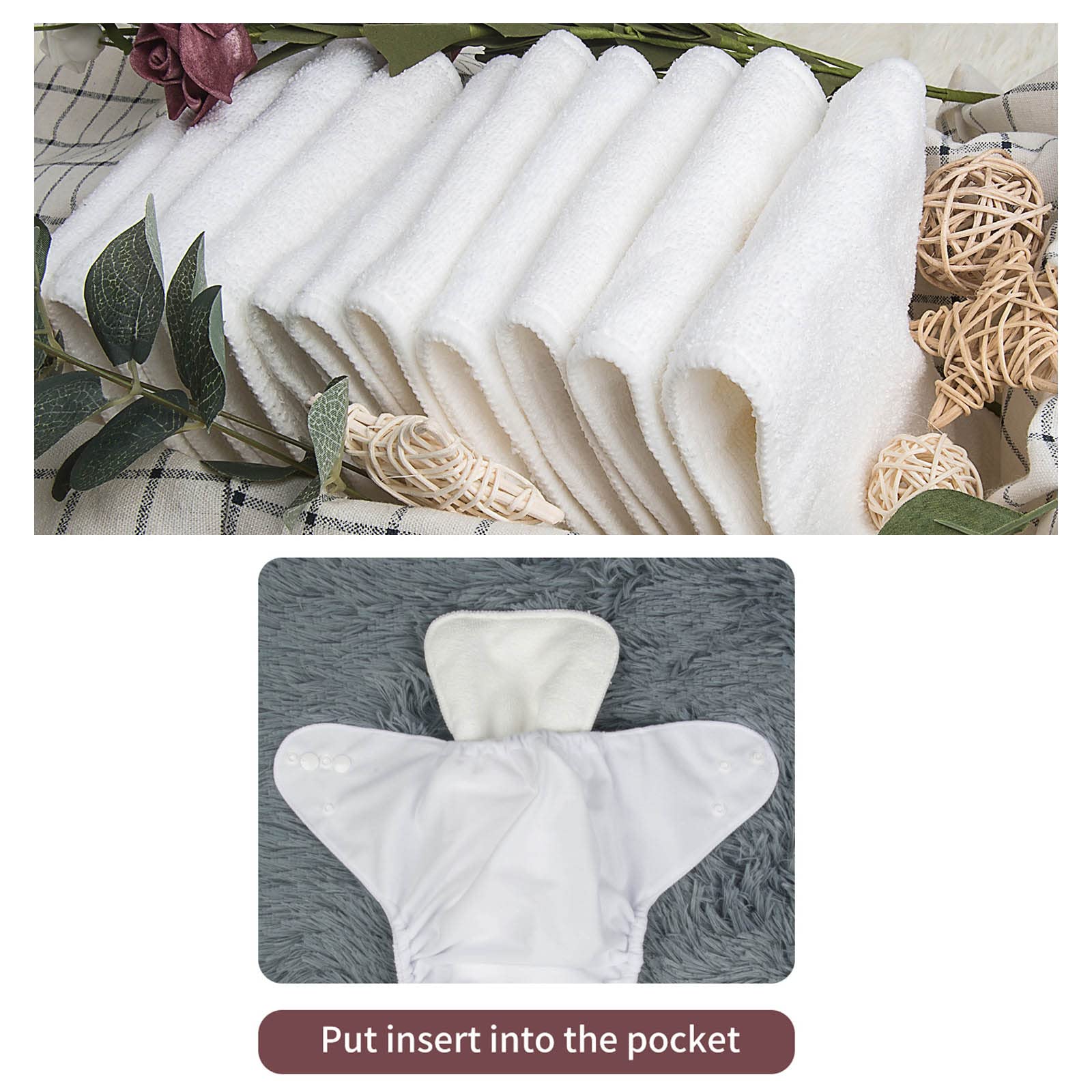 ALVABABY Baby Cloth Diaper 6 Pack with 12 Inserts One Size Cloth Diaper Covers Adjustable Washable Reusable for Baby Girls and Boys