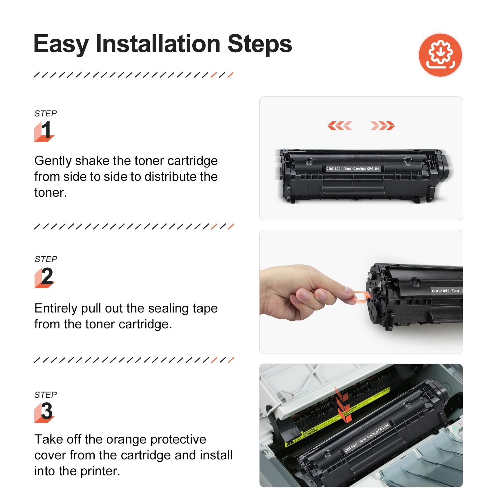 V4INK 2PK Compatible Toner Cartridge Replacement for Canon 104 CRG-104 FX-9 FX-10 Toner Cartridge Ink for use in Canon Imageclass D420 D450 D480 MF4150 MF4350D MF4270 MF4370DN MF4380DN Printer