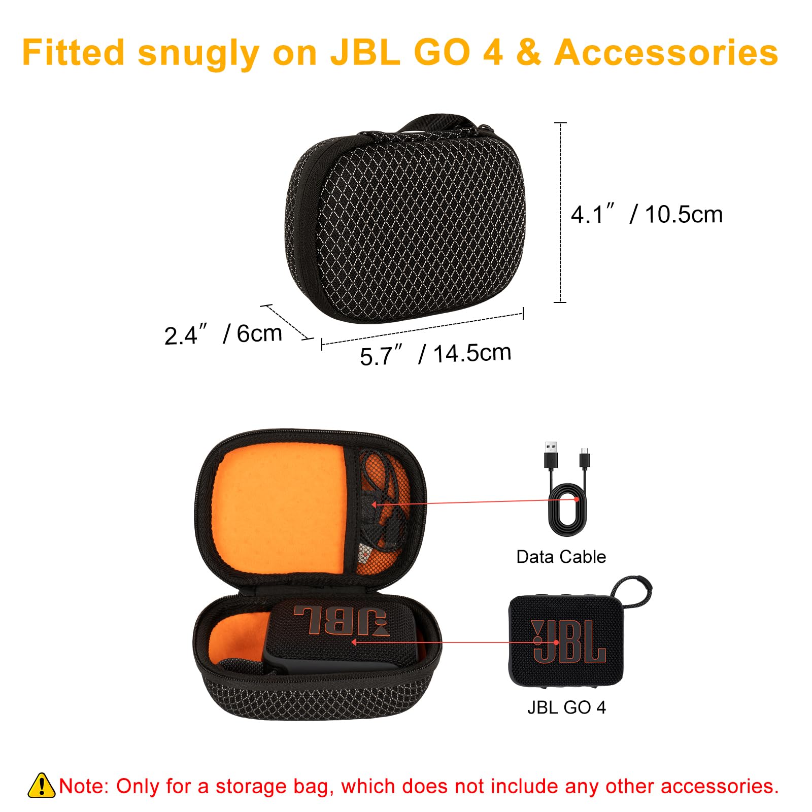 XINGFUDAO Hard Carrying Case Design for JBL Go 4/Go 3/Go 3 Eco Portable Speaker - Travel Protective Storage Bag