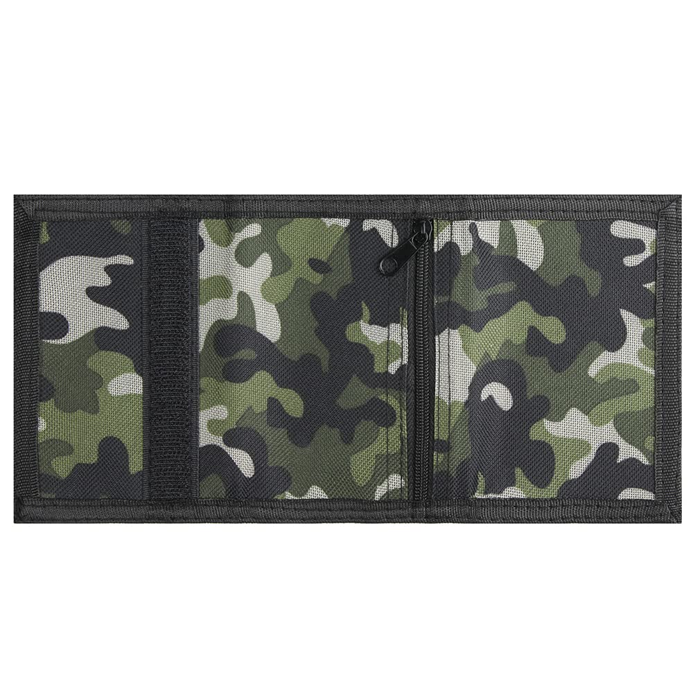 Camo Kids Wallet for Boys Girls Teen, Cheap Little Boys Wallet for Kids Ages 4-5-6-7-8-9-10-12, Camouflage Youth Wallets w/Zipper Coin Pocket, Tri Fold Child Childrens Wallet Novelty Birthday Gift