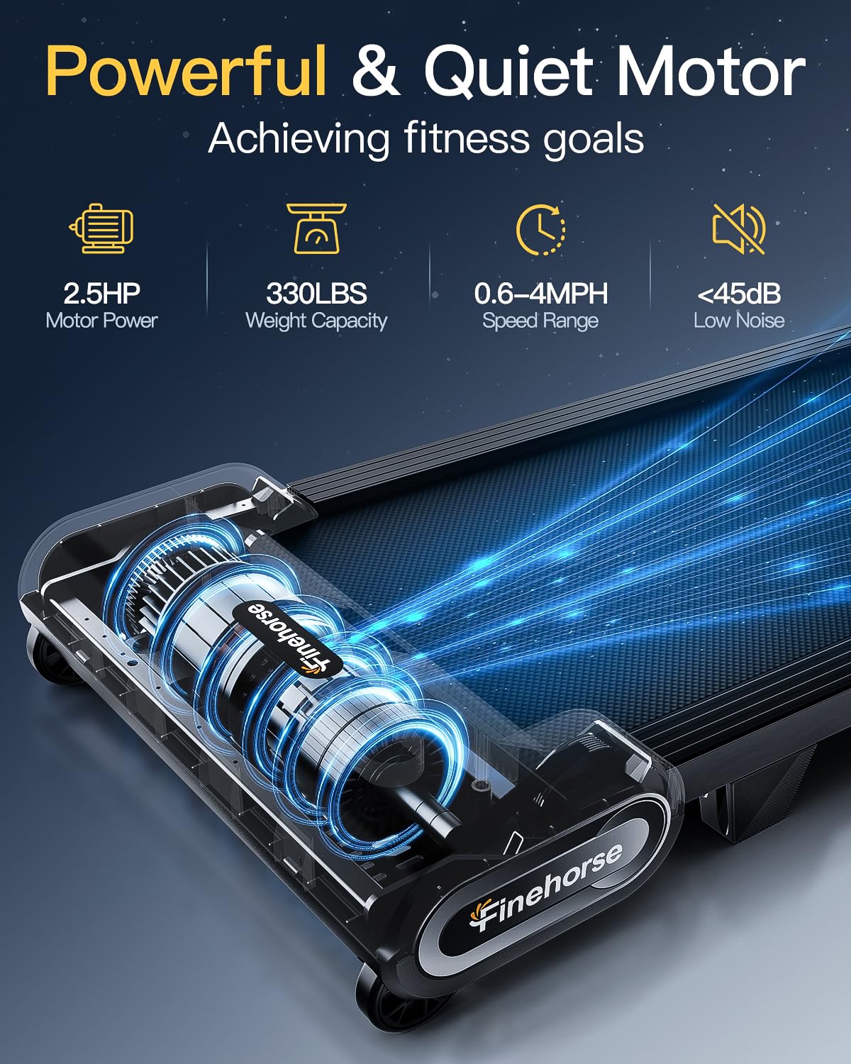 FINEHORSE Walking Pad Treadmill with Auto Incline, 6 in 1 Under Desk Treadmill, 6-Level Incline Treadmills, 2.5HP Portable Treadmills for Home with 330LBS Capacity, LED Display, Remote Control