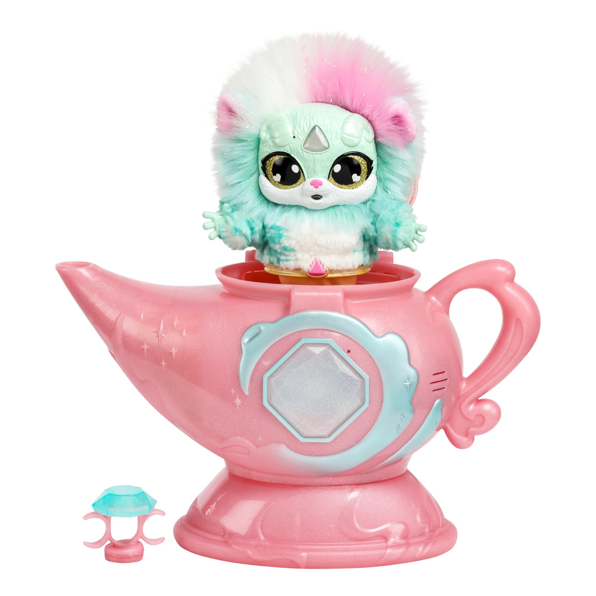 Magic Mixies Magic Genie Lamp with Interactive 8" Plush Toy and 60+ Sounds and Reactions. Reveal a Genie Mixie from The Real Misting Lamp. Gifts for Kids, Ages 5+ - Amazon Exclusive