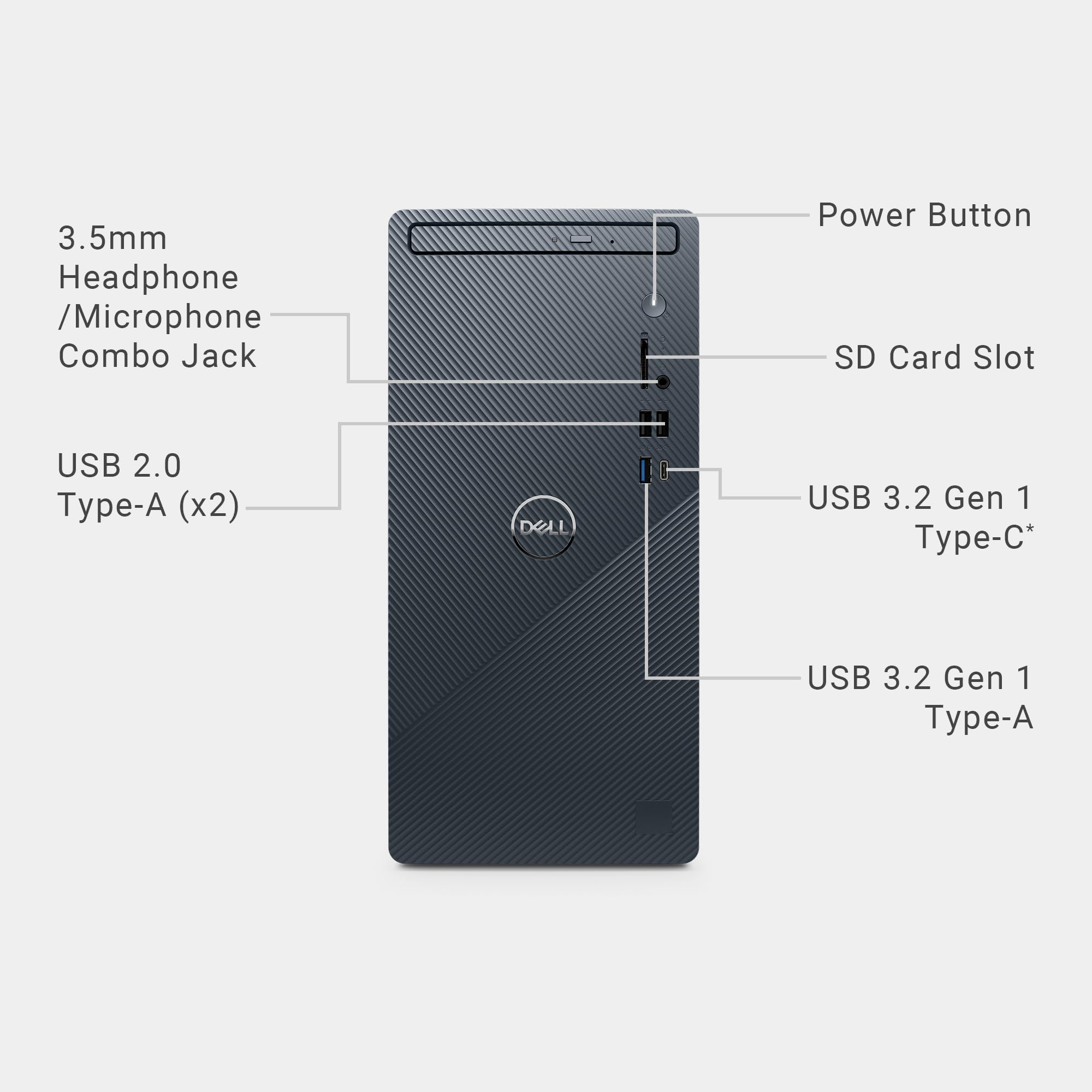 Dell Inspiron 3030 Desktop - Intel Core i7-14700 Processor, 16GB DDR5 RAM, 1TB SSD, Intel UHD 770 Graphics, Windows 11 Pro, Onsite & Migrate Service - Mist Blue