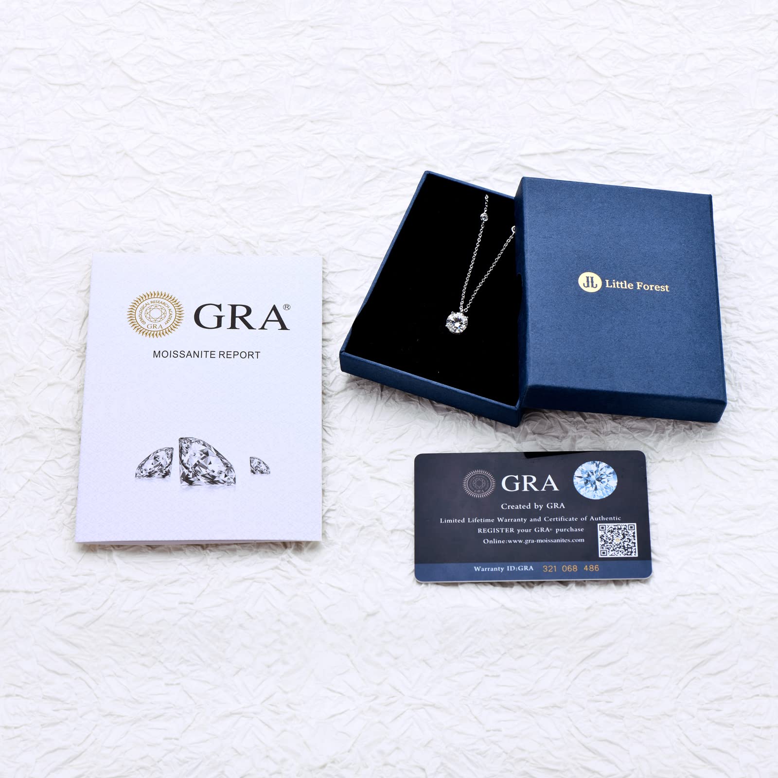 Moissanite Necklace for Women, 2 CT Moissanite Station Pendant 925 Sterling Silver Diamond Necklaces Round D Color VVS1 Clarity White Gold Plated Necklaces Gifts for Her