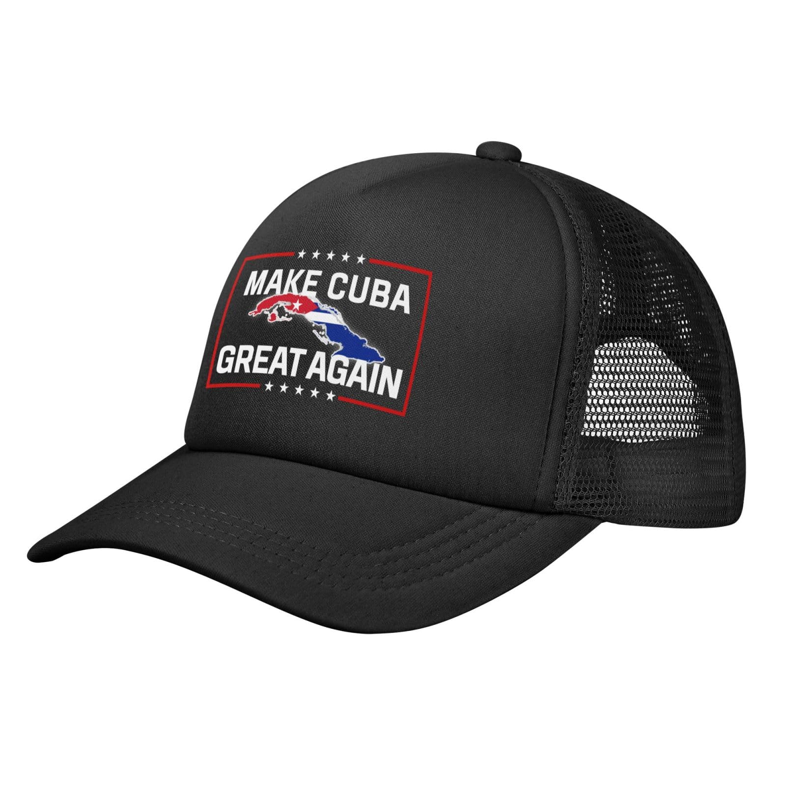 Antaa Make Cuba Great Again Hats Cuban Flag Mesh Trucker Cap Black