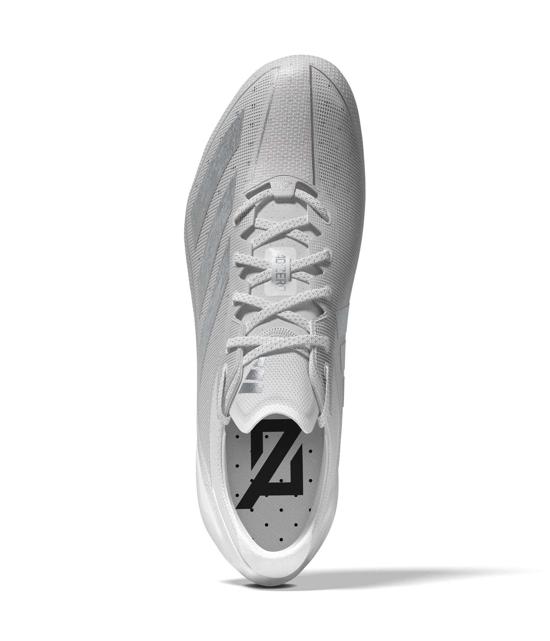 adidas Men's Adizero Electric American Football Sneaker, White/Silver Metallic/White, 12