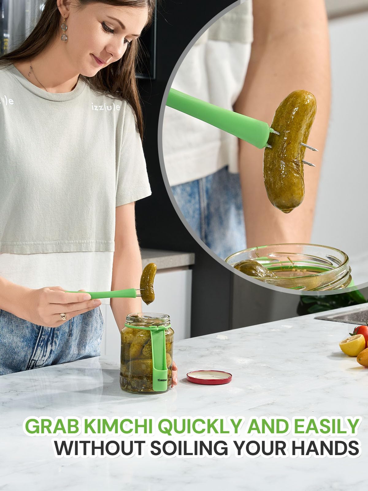 Pickle Fork, YUNHOME Pickle Grabber, Unique Kitchen Gadgets, Olive Fork Pickle Picker Pickle Gift Cool Gadgets Pickle Gifts Pickle Forks Tool for The Jar Pickle Holder