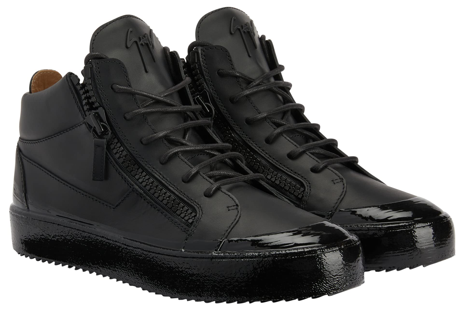 Giuseppe Zanotti, Kriss Mid-Top Sneakers Leather, 8, Black