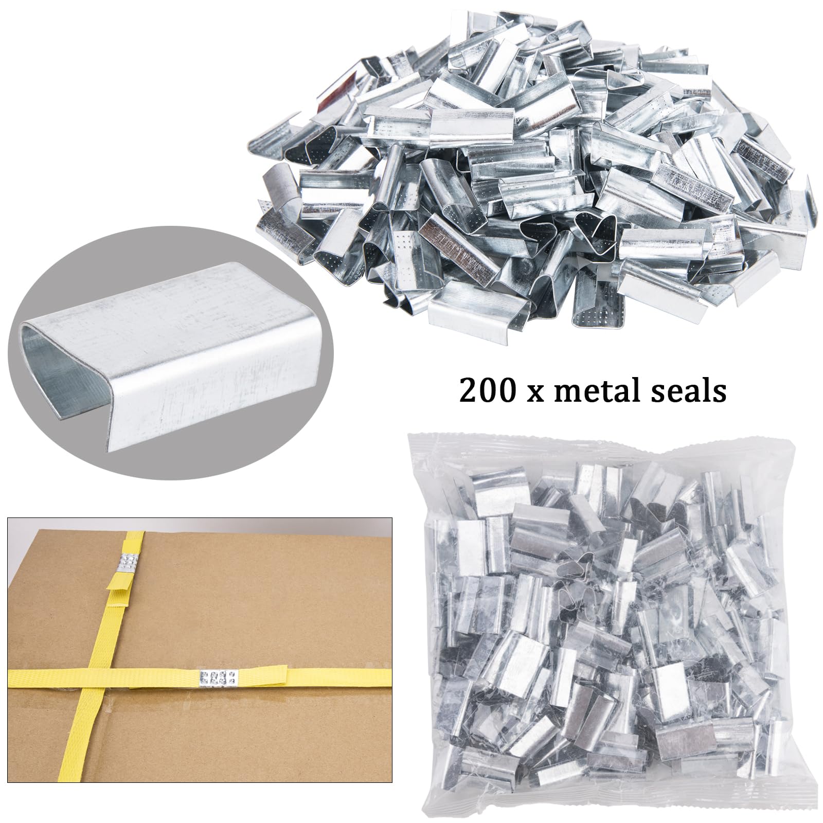 Banding Strapping Kit, Pallet Strapping Kit, Poly Strapping Kit, Plastic Strapping Kit Include Pallet Packaging Strapping Tool, Sealer Tools 3200' Length x 1/2" Wide and 200 Metal Seals