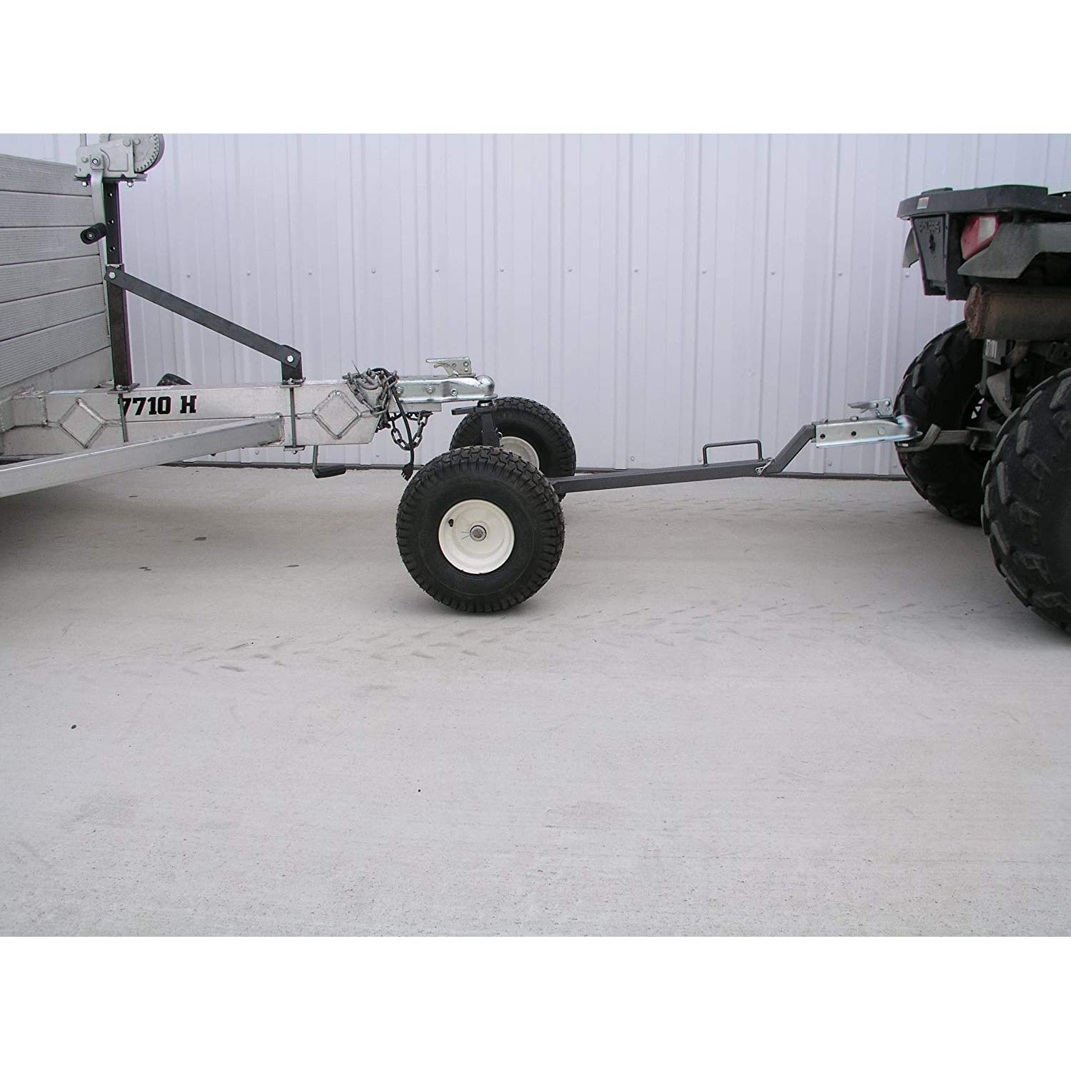 Tow Tuff Heavy Duty 4 Wheeler Weight Distributing Adjustable Trailer Moving Dolly 800 Pound Load Capacity for ATV and UTV, Silver