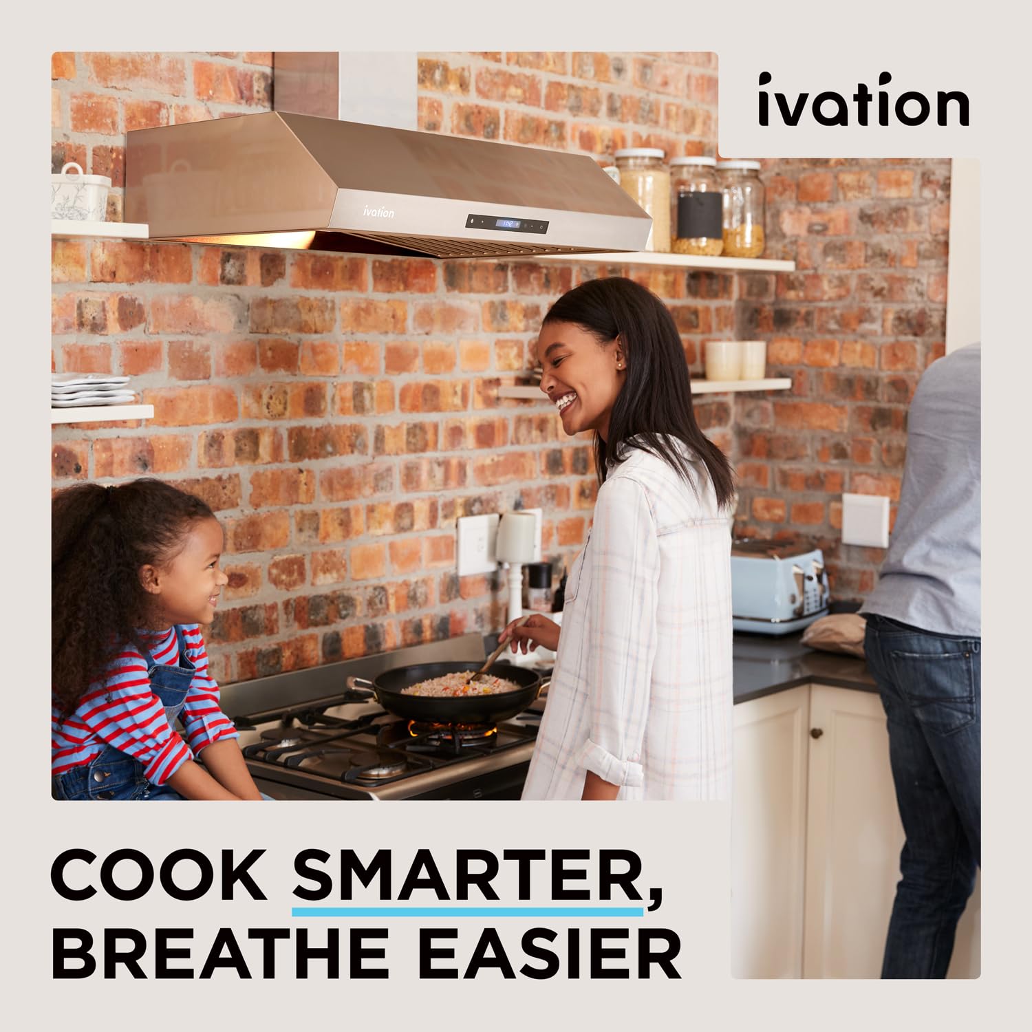 Ivation 30” Under Cabinet Range Hood - 600 CFM - 3-Way Venting - Built-In LED Light & Clock - Auto-Off Fan Timer - Dishwasher Safe Stainless Steel Baffle Filters