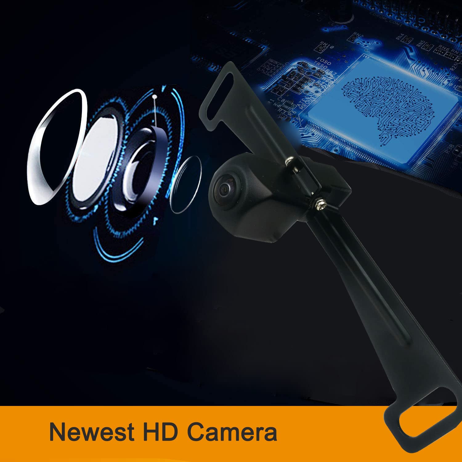 YEOIZO WiFi License Plate Wireless Backup Camera, 720P HD Back up Camera Systems for car, Front/Rear View Reverse Camera, 160° View Angle for Cars SUV Pickup Trailer RV Camper for iPhone iPad Android