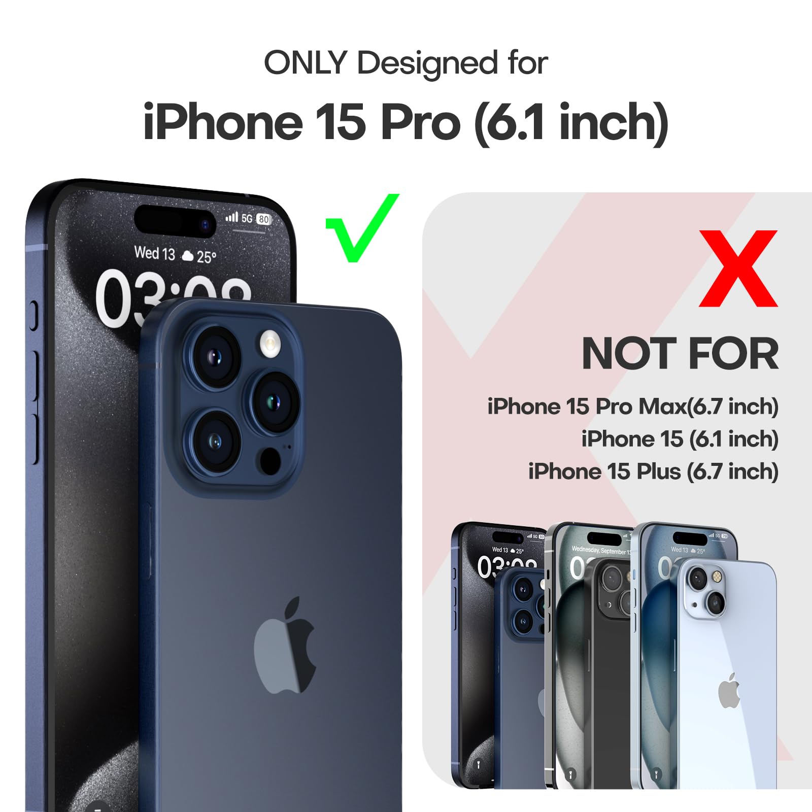 TAURI 5 in 1 Magnetic for iPhone 15 Pro Case Clear, [Designed for Magsafe] with 2X Screen Protector +2X Camera Lens Protector, [Not-Yellowing] Slim Shockproof Case for iPhone 15 Pro