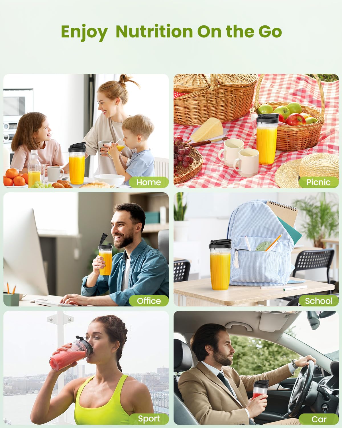 LAMPICK Blenders for Smoothie, 900W Personal Blender for Shakes and Smoothies with 2 * 22oz BPA Free Portable Cups, Small Juicer for Protein Shake, Baby Food, Frozen Drink