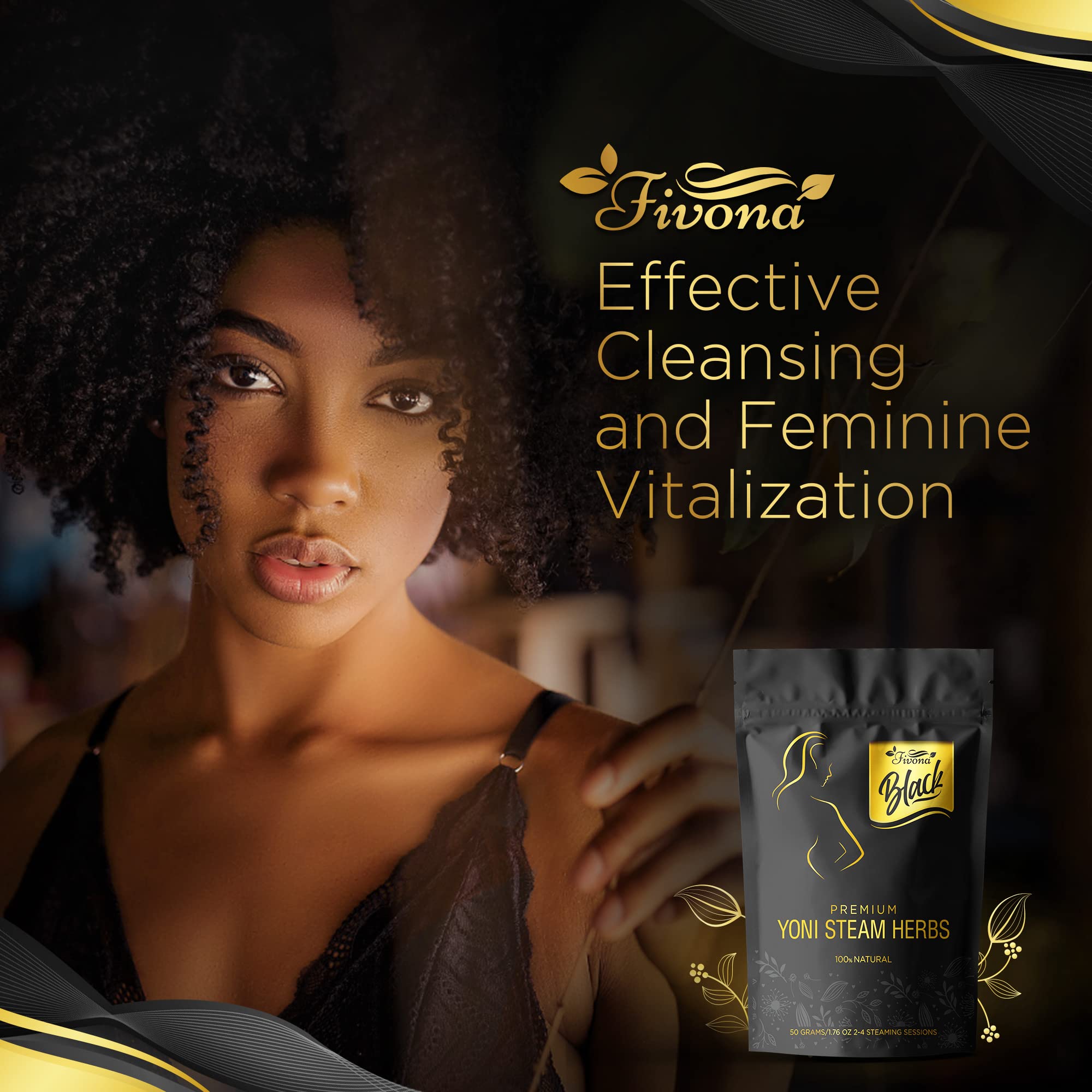 Fivona Black Yoni Steam Herbs All Natural Feminine V SPA for Detox, Cleanse, Odor and PH Balance