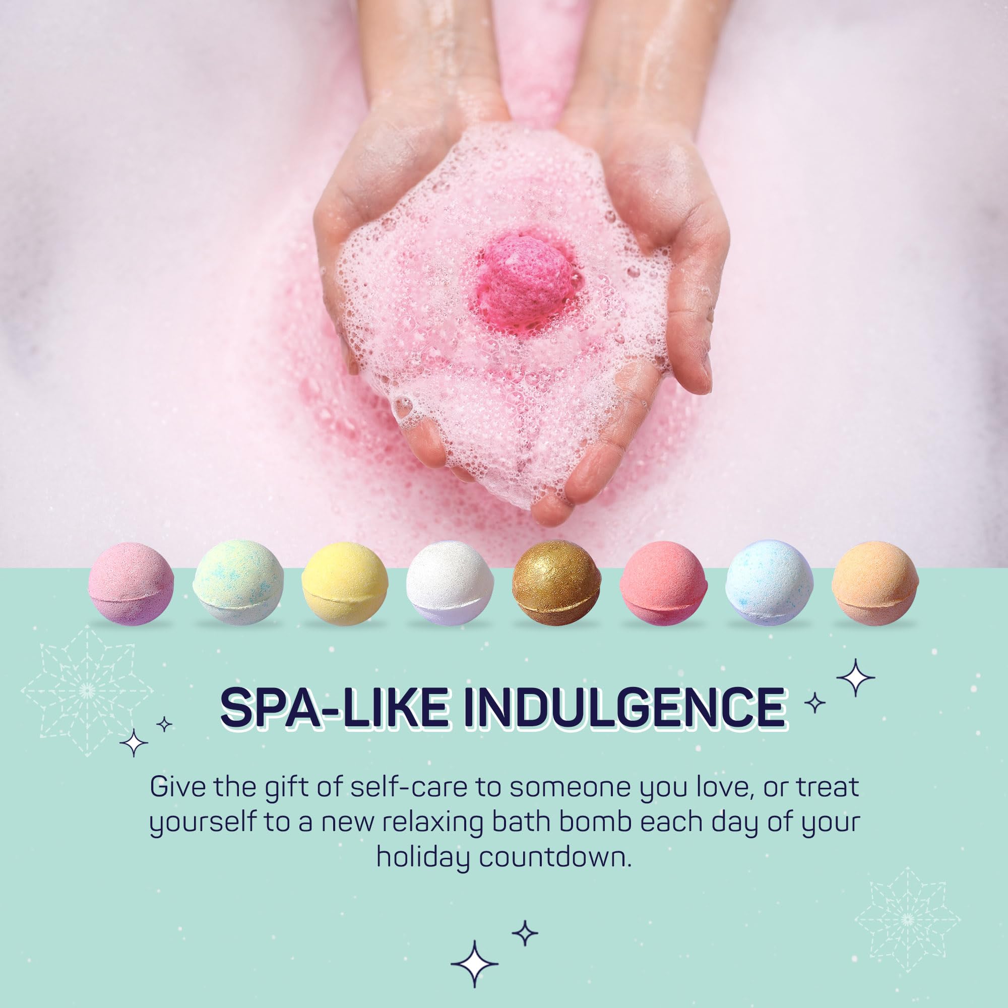 SpaLife Fizzle All The Way Bath Bomb Advent Calendar - 12 Days of Relaxation and Fun - Relaxing and Rejuvenating Bath Bombs - Perfect Christmas Holiday Gift Set