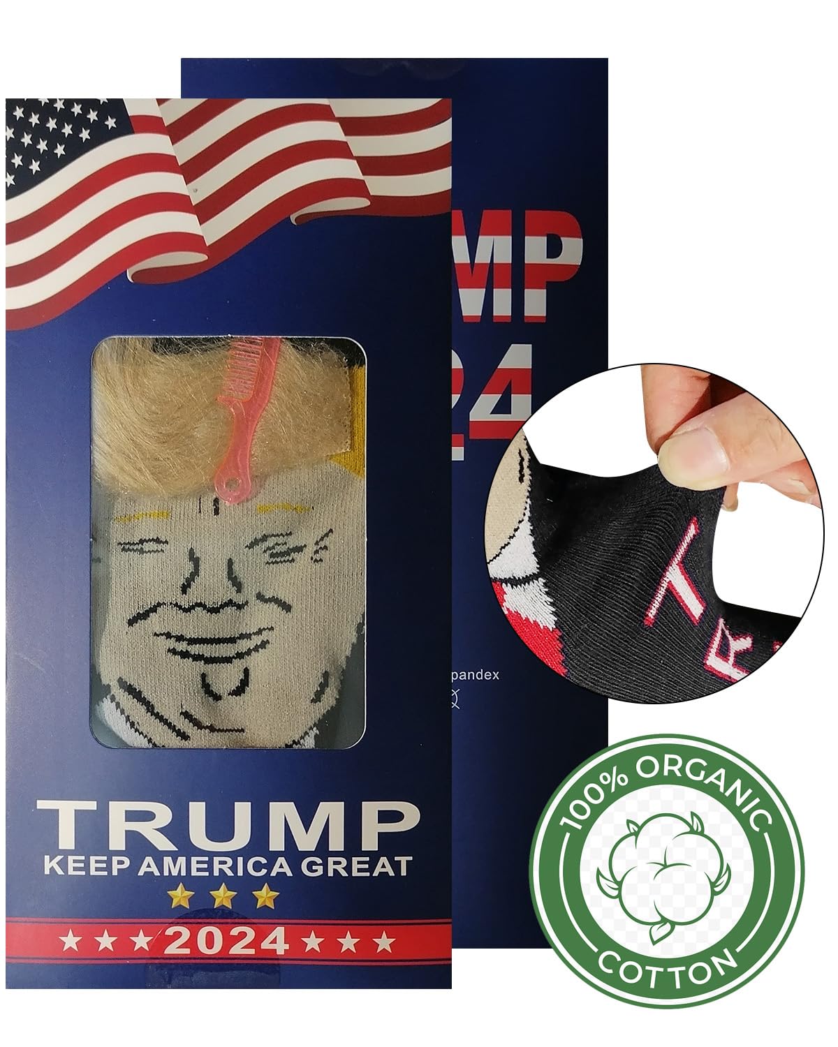 ZHYUAD Funny Trump Unisex Socks Novelty Trump 2024 Stylish Hair Socks Perfect Trump Merchandise Gift