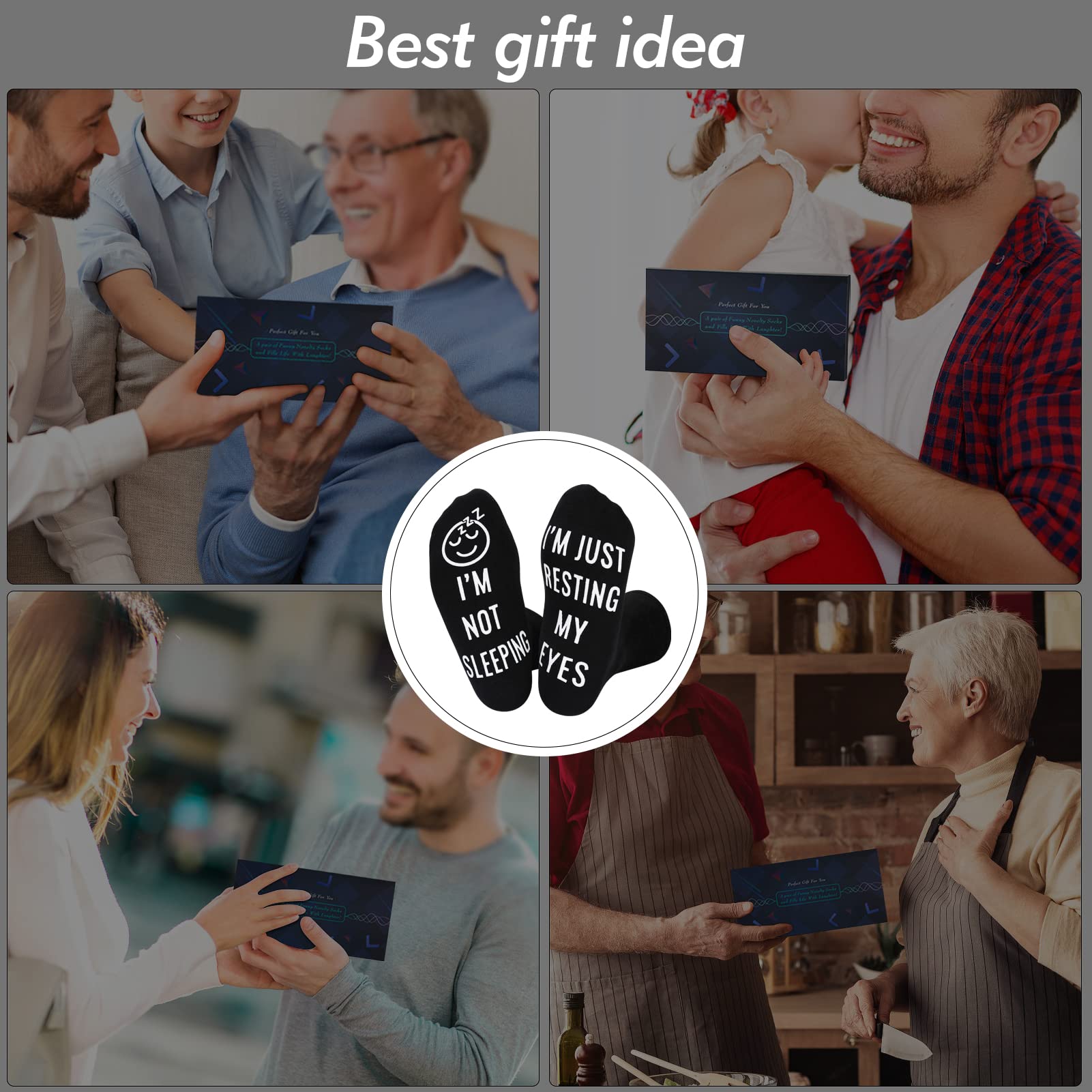 Nucinzua Birthday Gifts for Him, Mens Gifts for Valentines Day Dad Gifts Fathers Gifts Husband Gifts Ideas, Funny Sleeping Socks